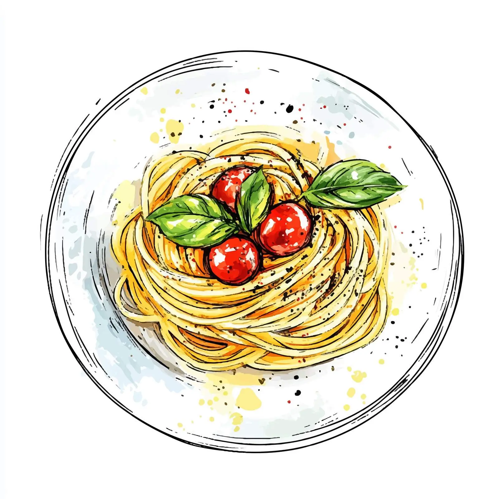 Colorful Hand-Drawn Watercolor Creste di Gallo — free download from Dotvec