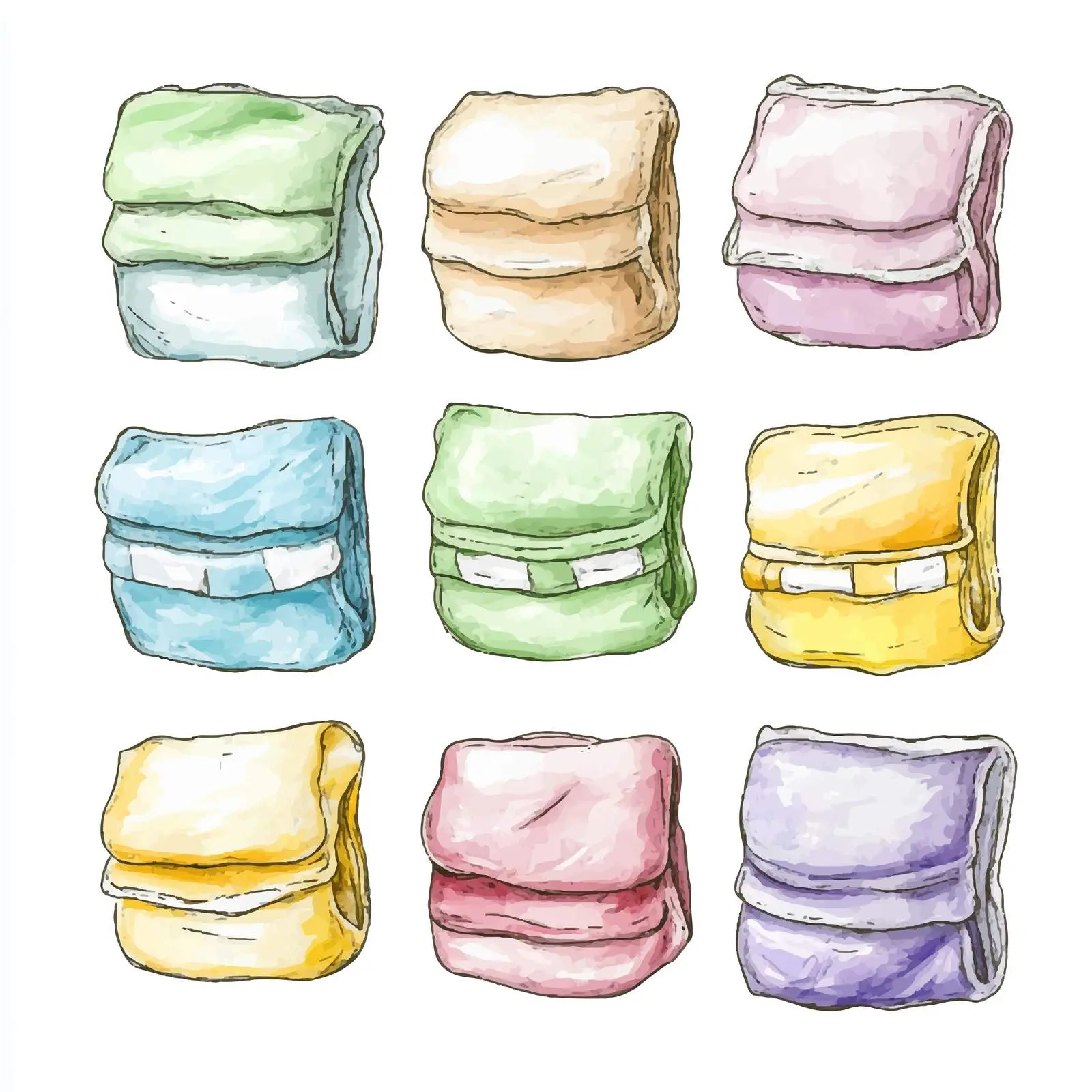 Colorful Hand-Drawn Diaper Sketch Vector — free download from Dotvec