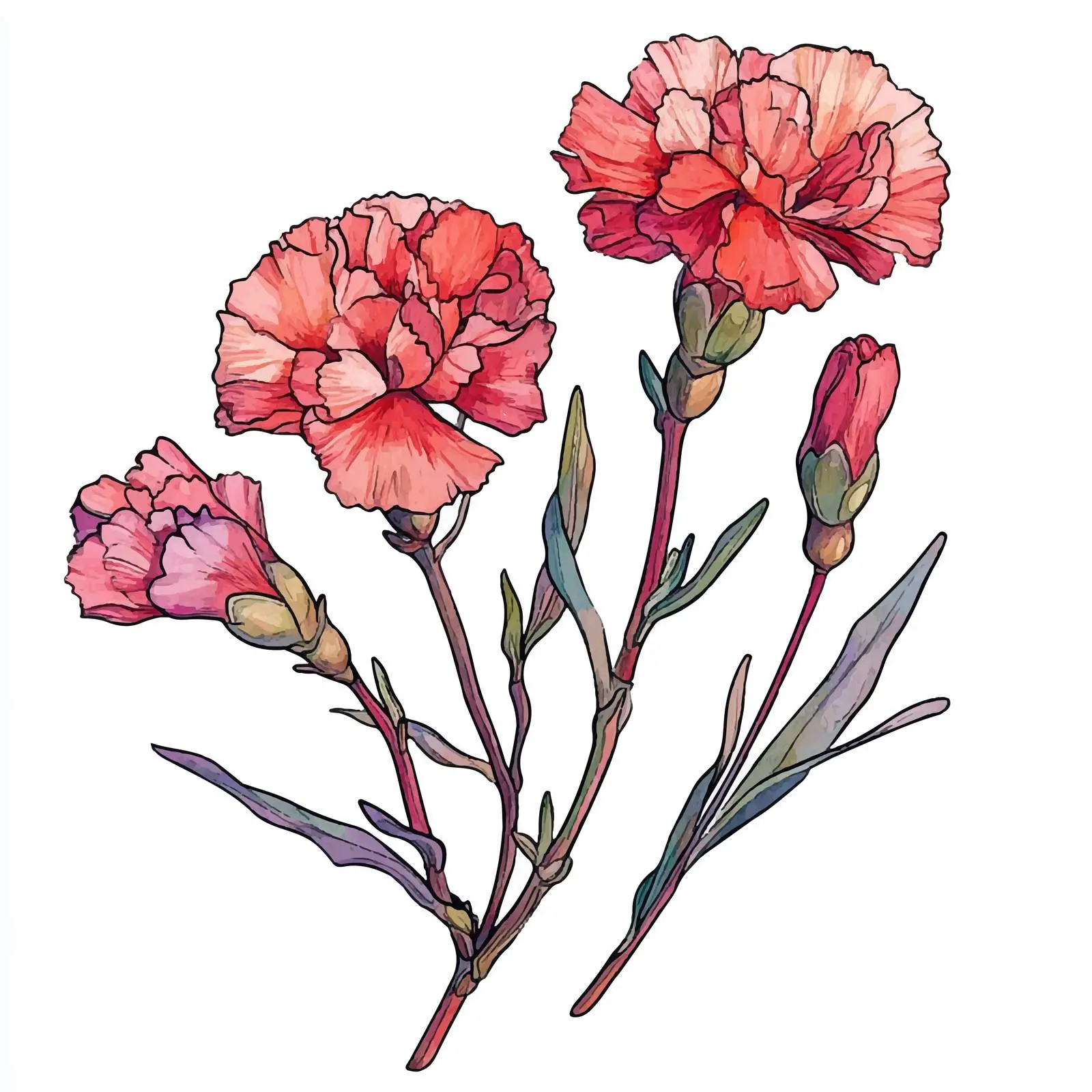 Hand-Drawn Watercolor Carnation Cloves Illustration — free download from Dotvec