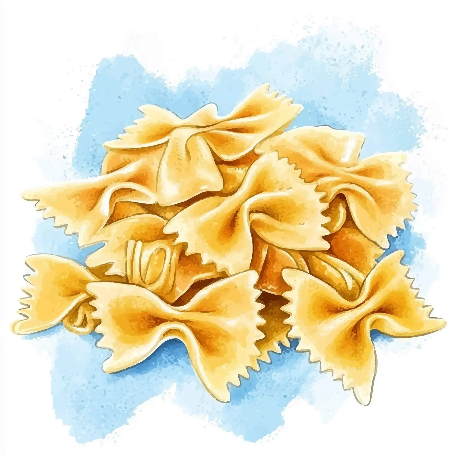 Colorful Hand-Drawn Farfalle Pasta Illustration — free download from Dotvec