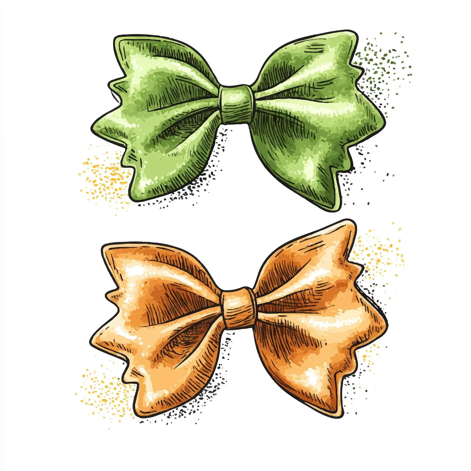 Colorful Hand-Drawn Farfalle Pasta Sketch — free download from Dotvec