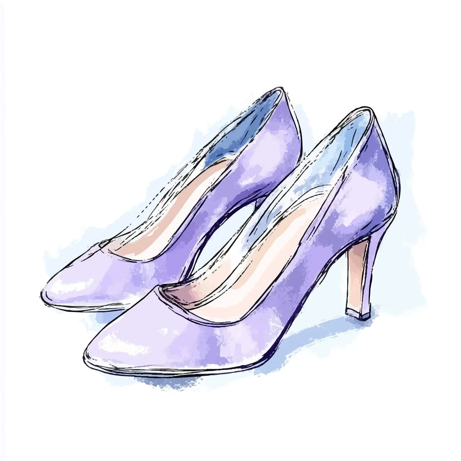 Colorful Hand-Drawn Wedding Shoes Illustration — free download from Dotvec