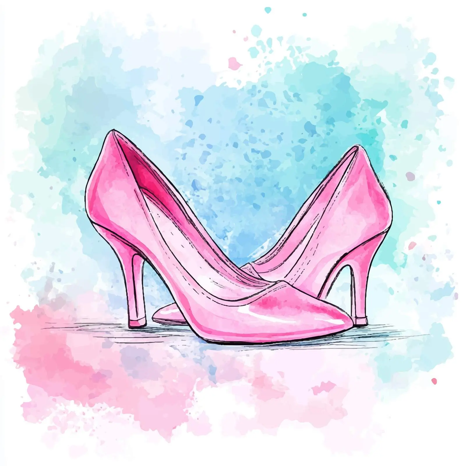 Colorful Hand-Drawn Wedding Shoes Illustration — free download from Dotvec