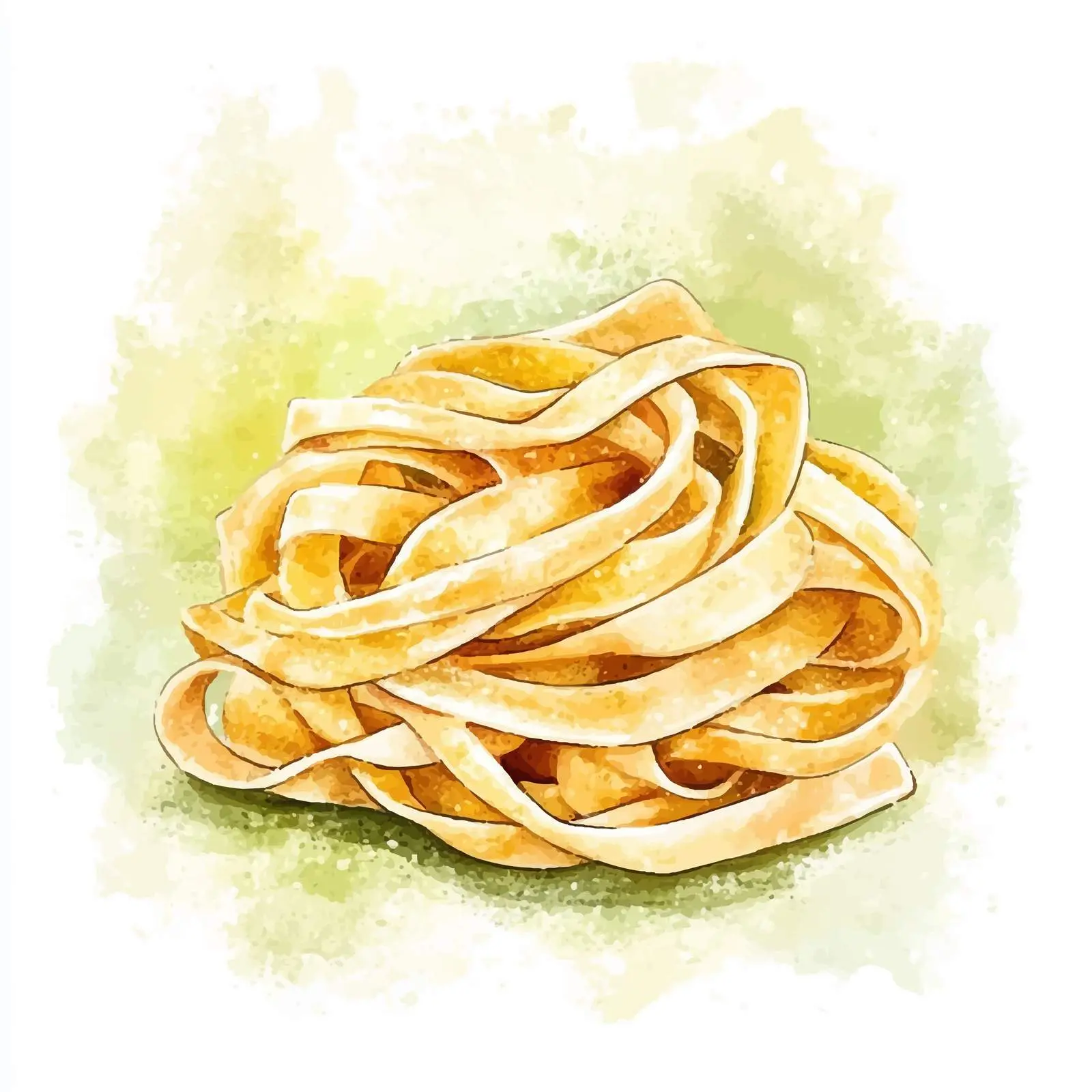 Colorful Hand-Drawn Fettuccine Watercolor Illustration — free download from Dotvec