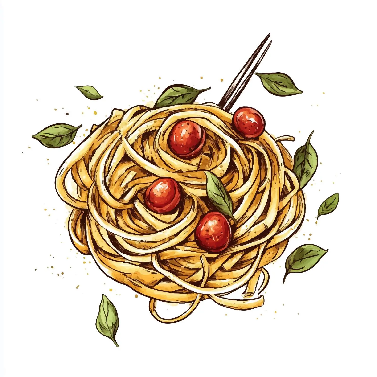 Colorful Hand-Drawn Watercolor Girandole Sketch — free download from Dotvec