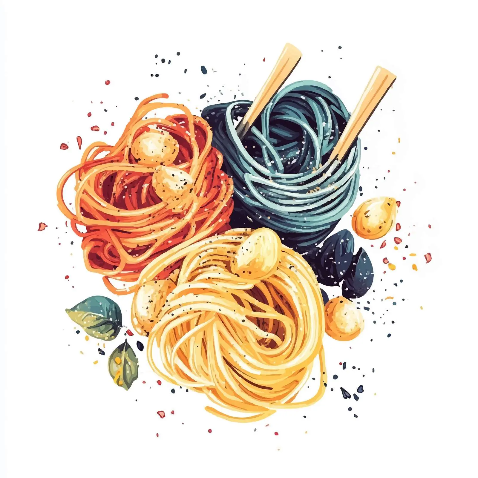 Colorful Hand-Drawn Watercolor Girandole Sketch — free download from Dotvec