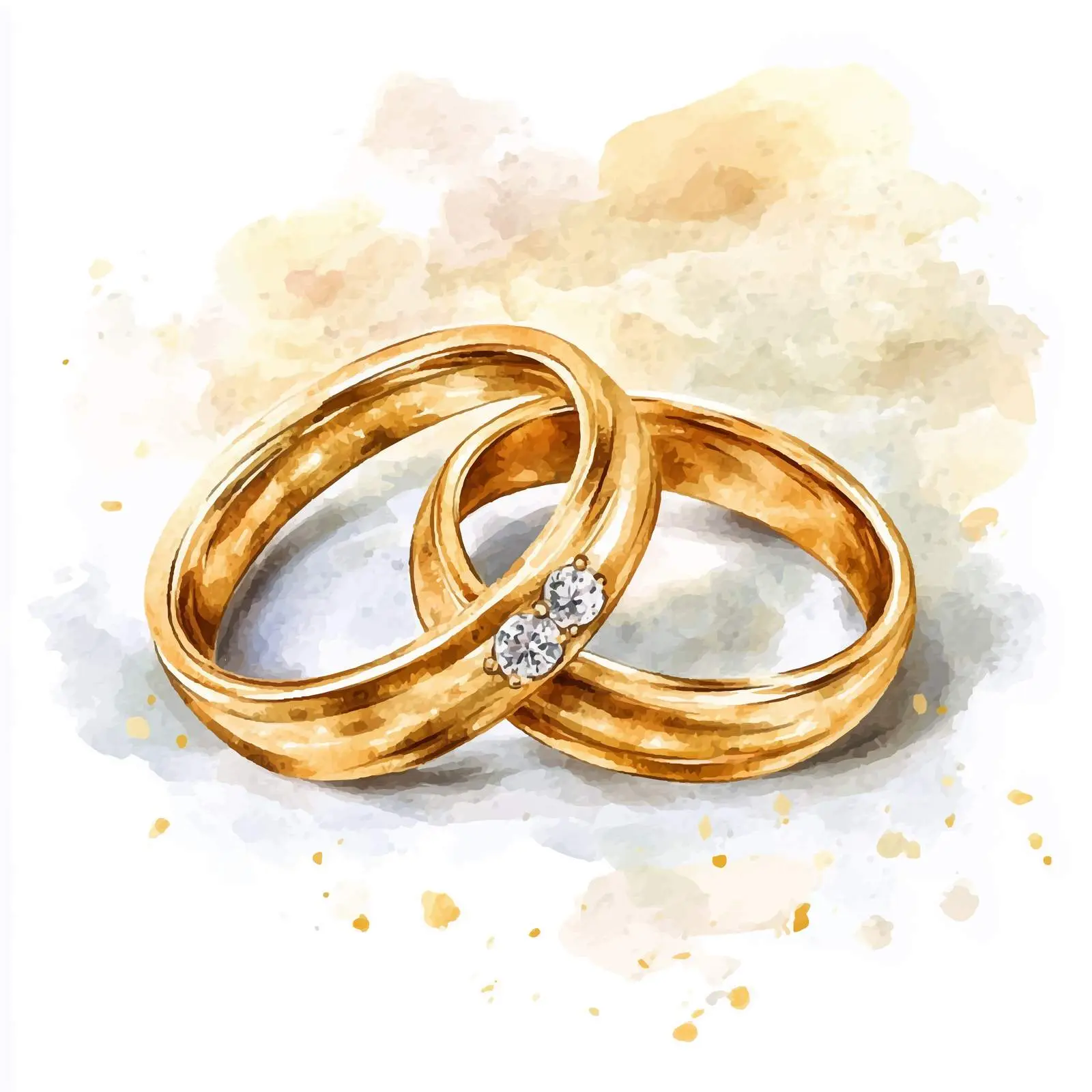 Colorful Hand-Drawn Gold Engagement Ring Sketch — free download from Dotvec