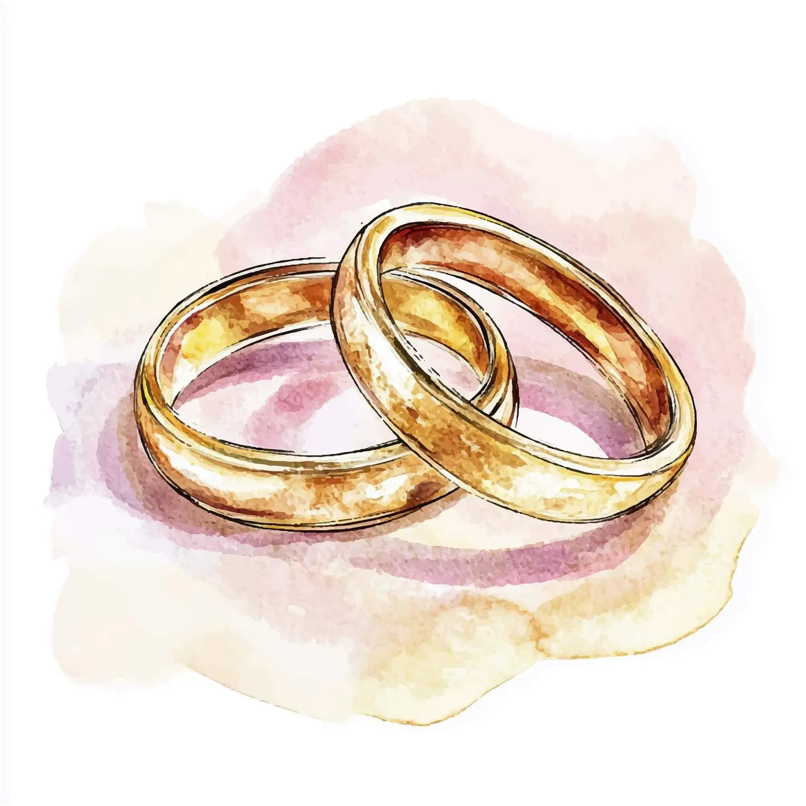 Colorful Hand-Drawn Gold Engagement Ring Sketch — free download from Dotvec