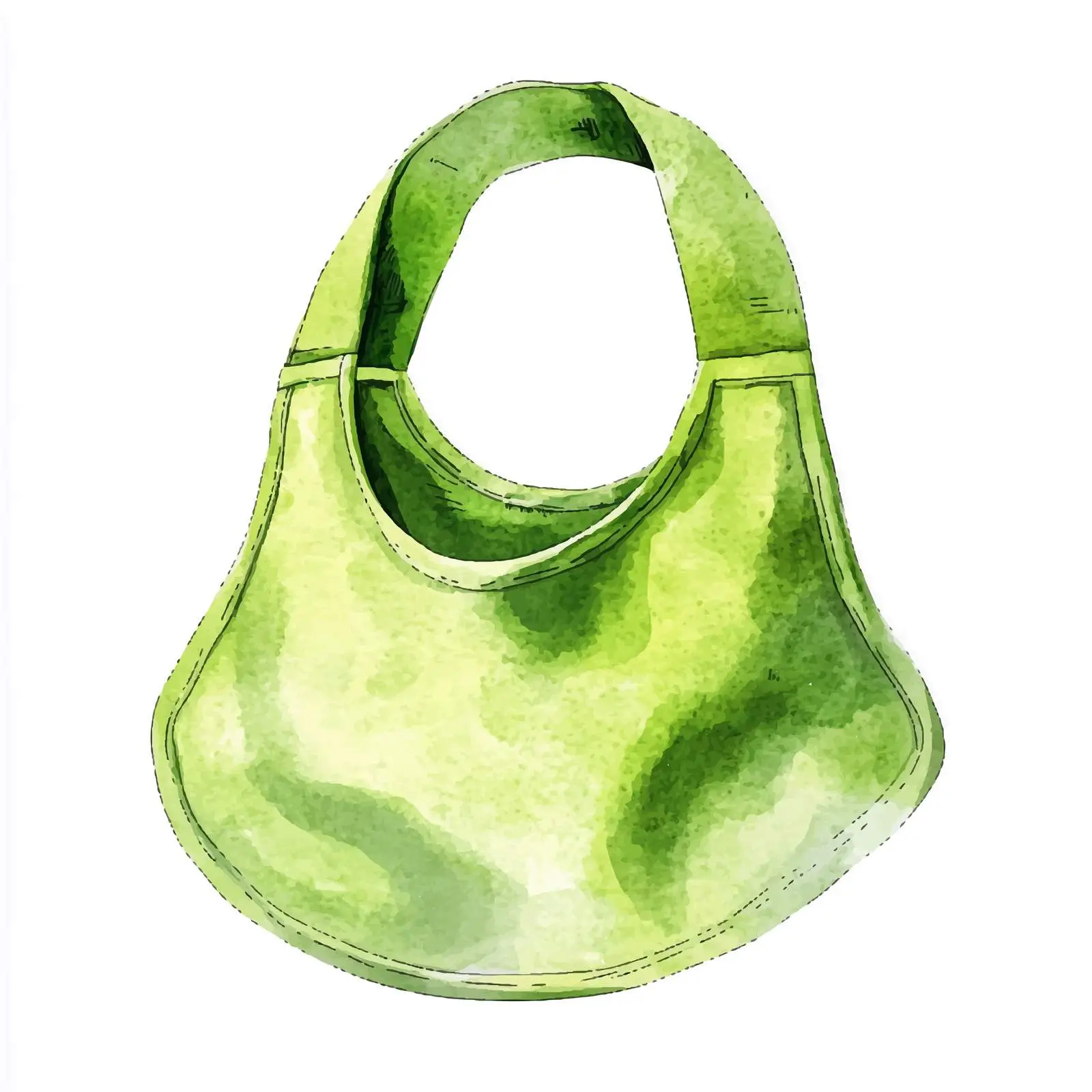 Hand-Drawn Green Baby Feeding Watercolor Art — free download from Dotvec