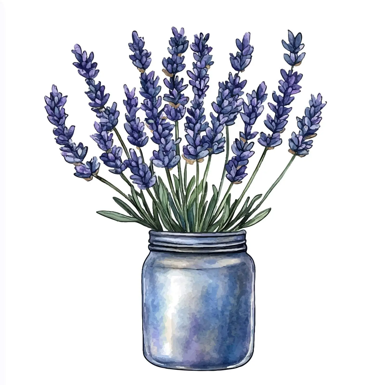 Colorful Hand-Drawn Lavender Flower Watercolor — free download from Dotvec