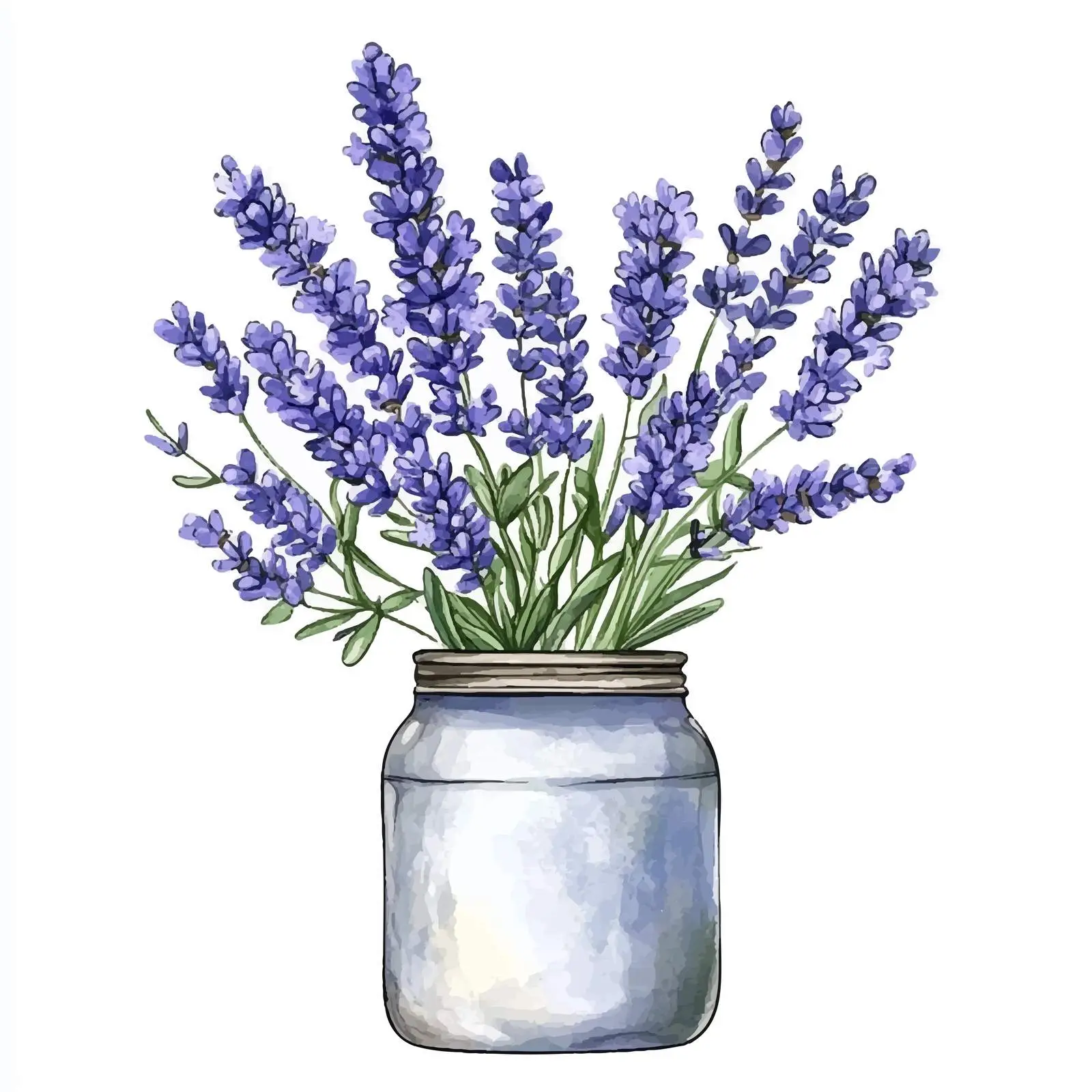 Hand-Drawn Watercolor Lavender Flower Sketch — free download from Dotvec