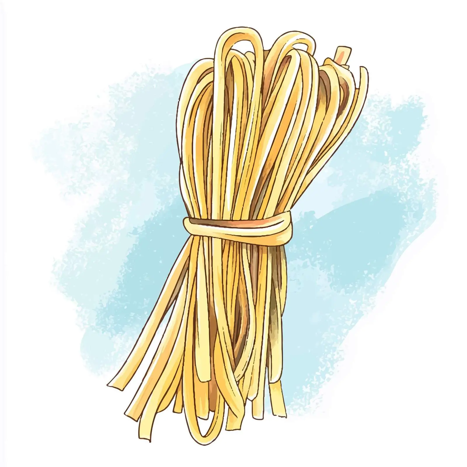 Colorful Watercolor Spaghetti Hand-Drawn Illustration — free download from Dotvec