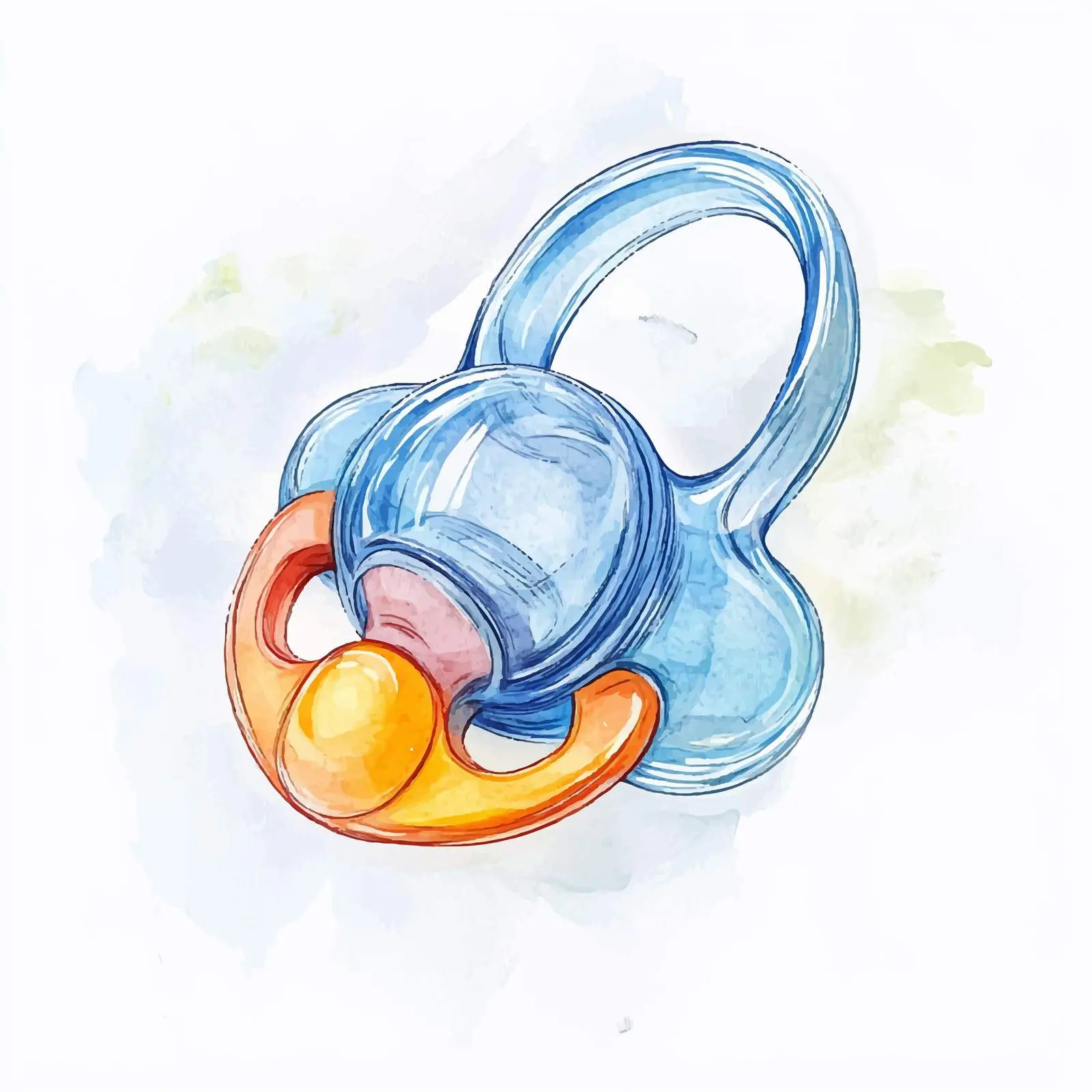 Colorful Hand-Drawn Baby Pacifier Watercolor — free download from Dotvec