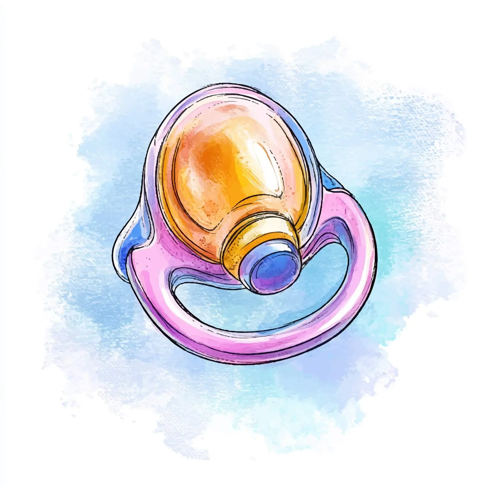 Colorful Hand-Drawn Baby Pacifier Illustration — free download from Dotvec
