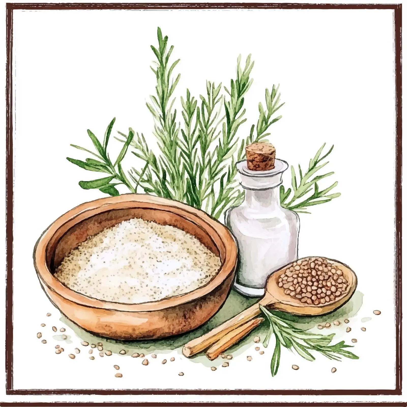 Colorful Hand-Drawn Watercolor Sesame Sketch — free download from Dotvec