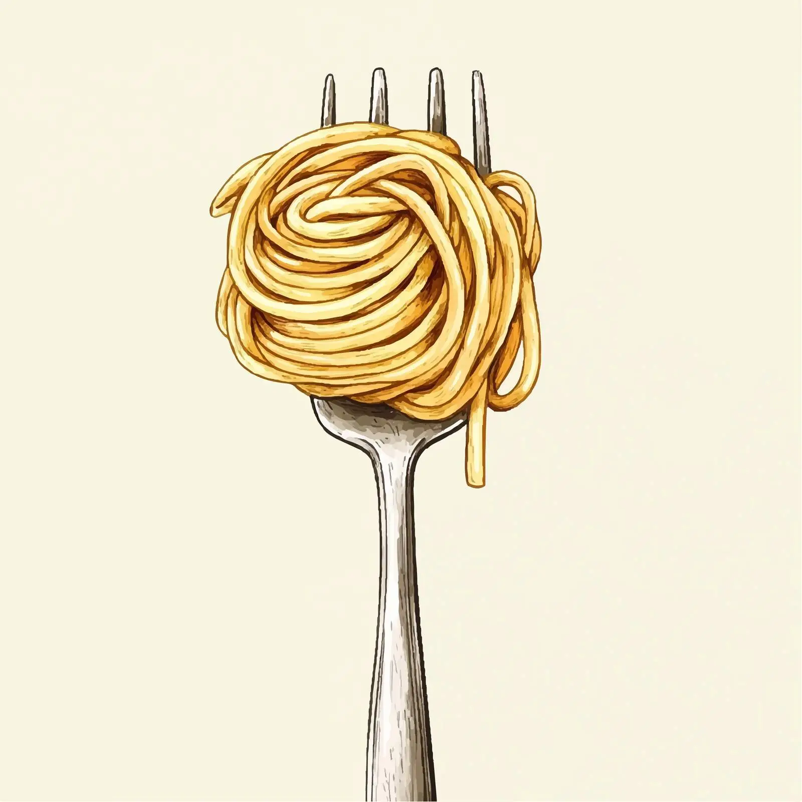 Hand-Drawn Watercolor Spaghetti Sketch – free food sketch image from Dotvec