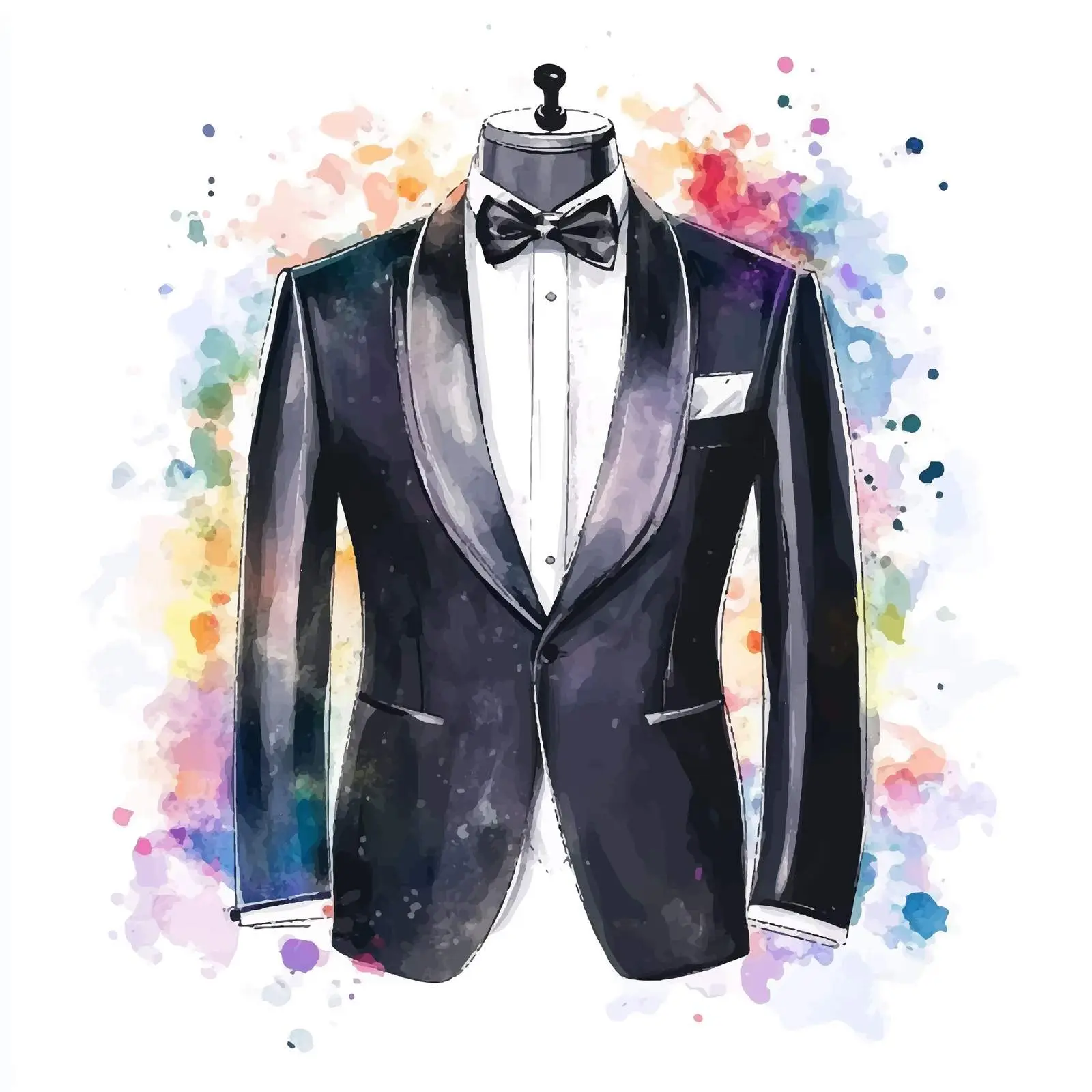 Colorful Hand-Drawn Tuxedo Wedding Sketch — free download from Dotvec