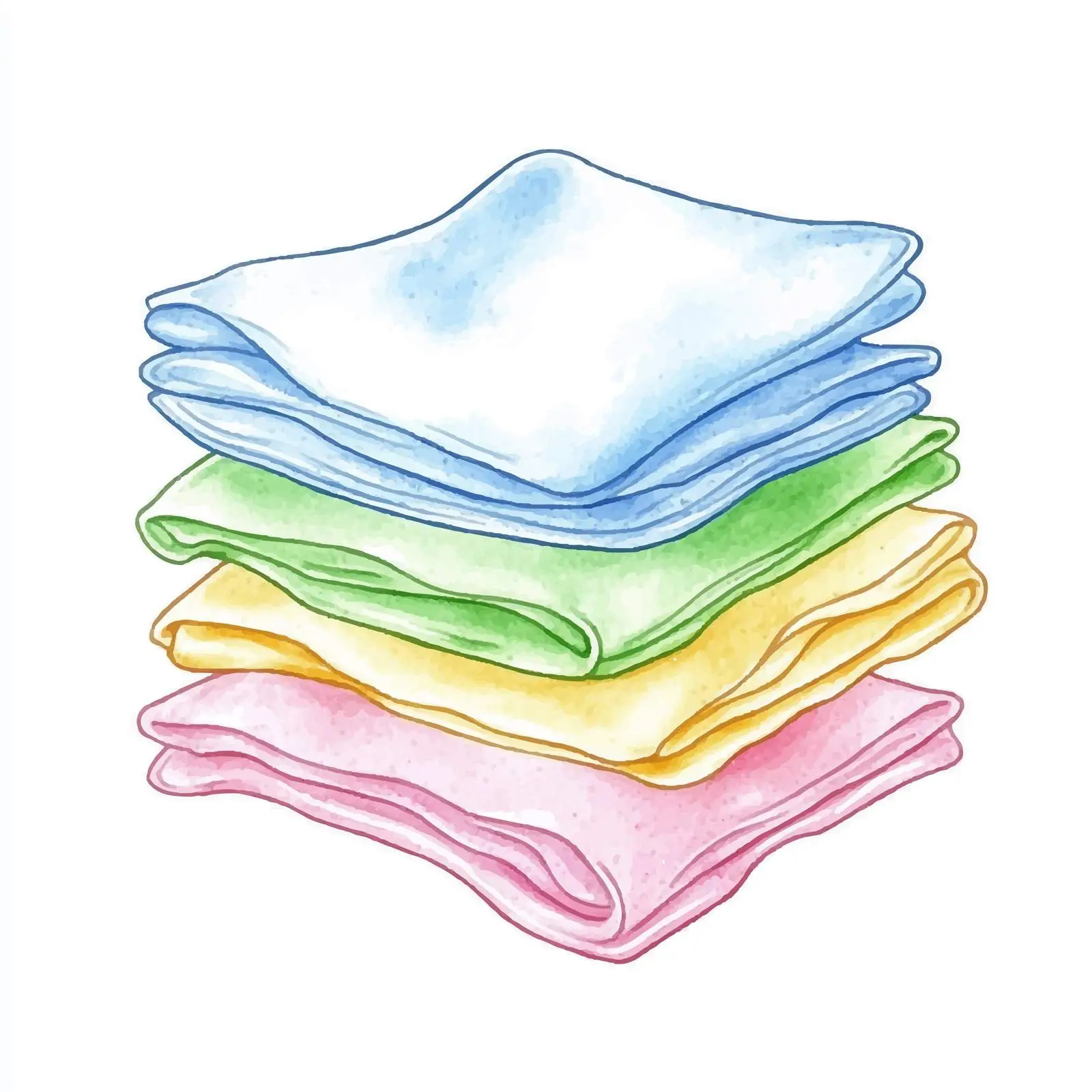 Colorful Hand-Drawn Watercolor Wet Wipes Sketch — free download from Dotvec