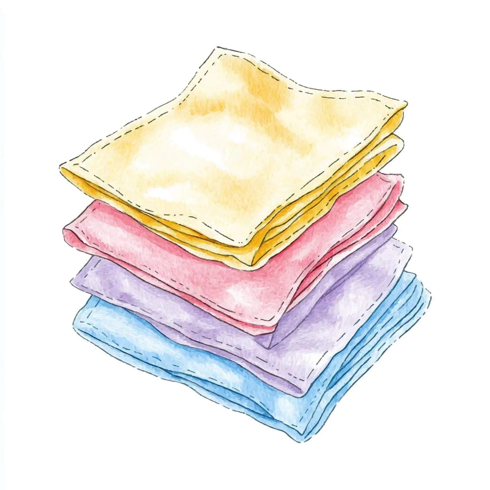 Colorful Hand-Drawn Wet Wipes Watercolor Vector — free download from Dotvec