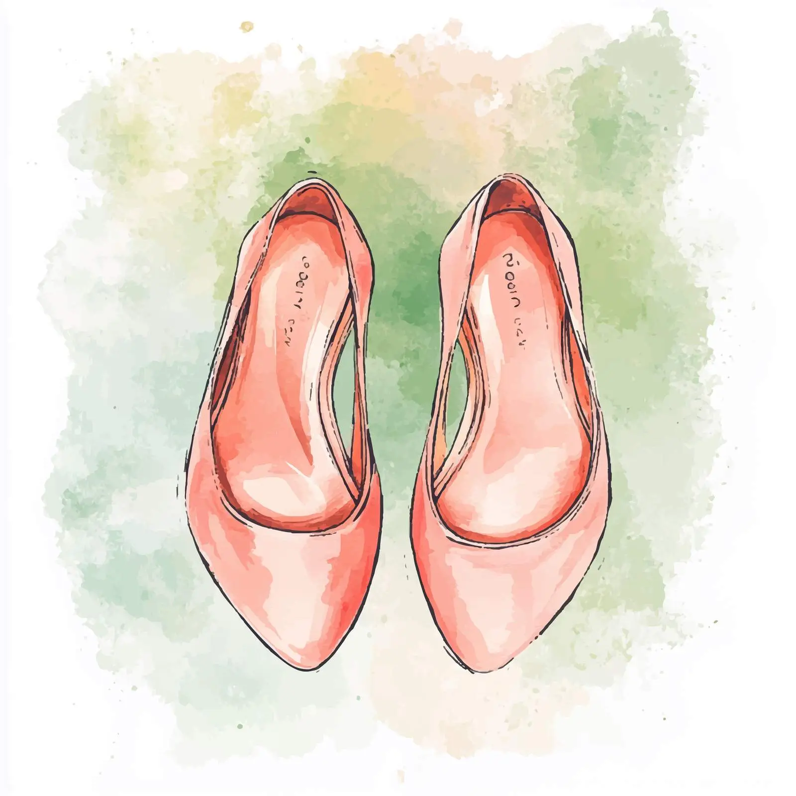 Colorful Hand-Drawn Watercolor Ballerina Shoes — free download from Dotvec