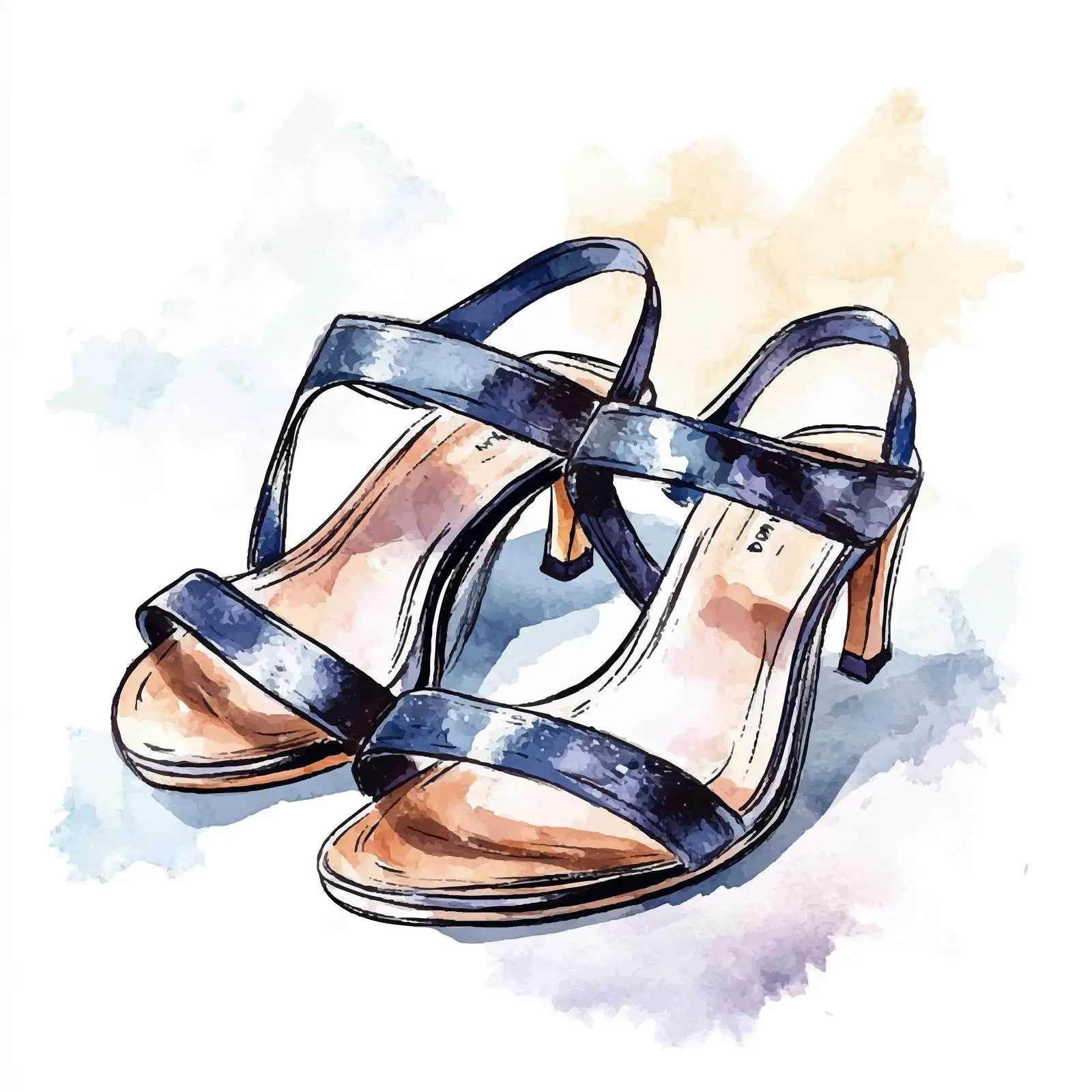 Hand-Drawn Watercolor Women's Shoe Sketch — free download from Dotvec