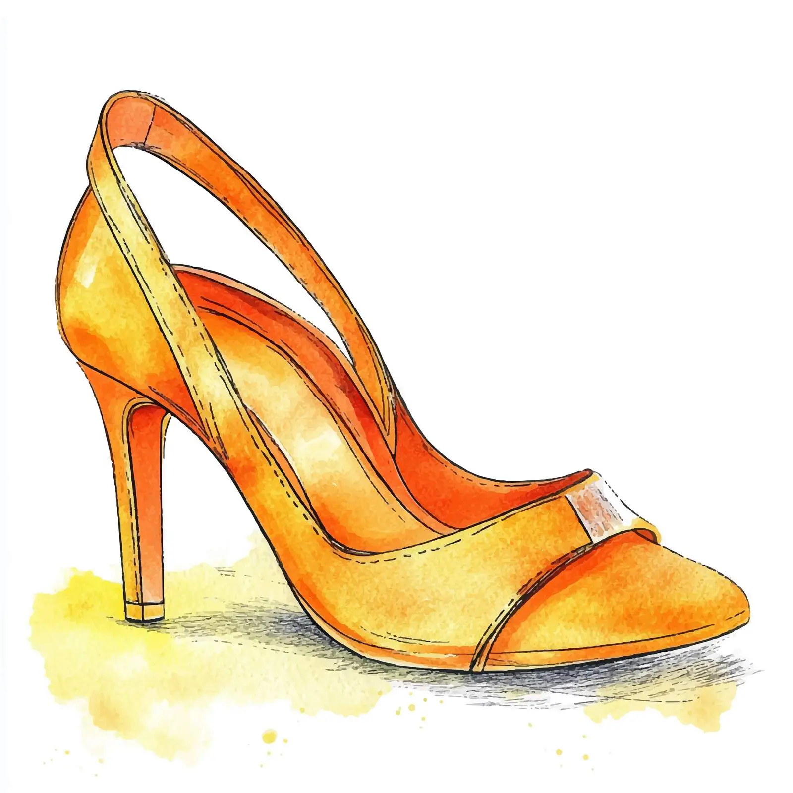 Colorful Hand-drawn Watercolor Women Shoes Vectors – free hoes image from Dotvec