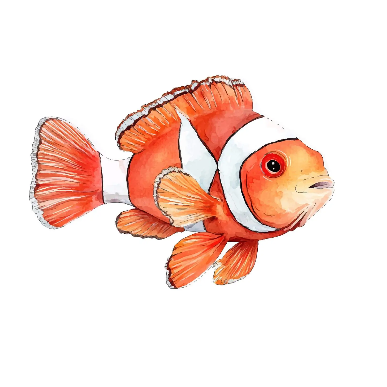 Colorful Hand-Drawn Watercolor Sea Animals Set — free download from Dotvec
