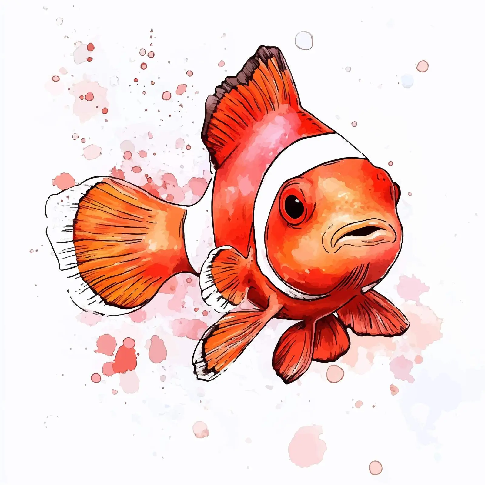 Colorful Hand-Drawn Sea Animal Watercolor Vectors — free download from Dotvec
