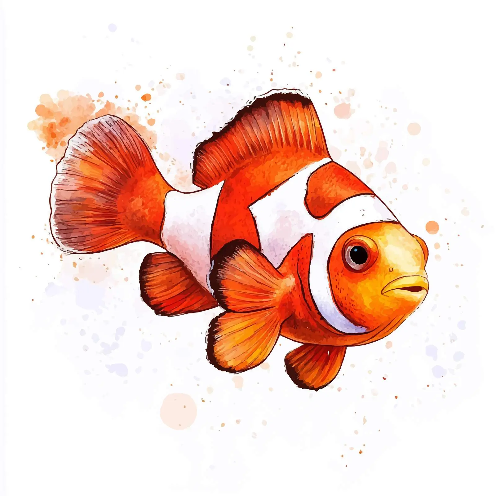 Colorful Hand-Drawn Sea Animal Watercolor Vectors — free download from Dotvec