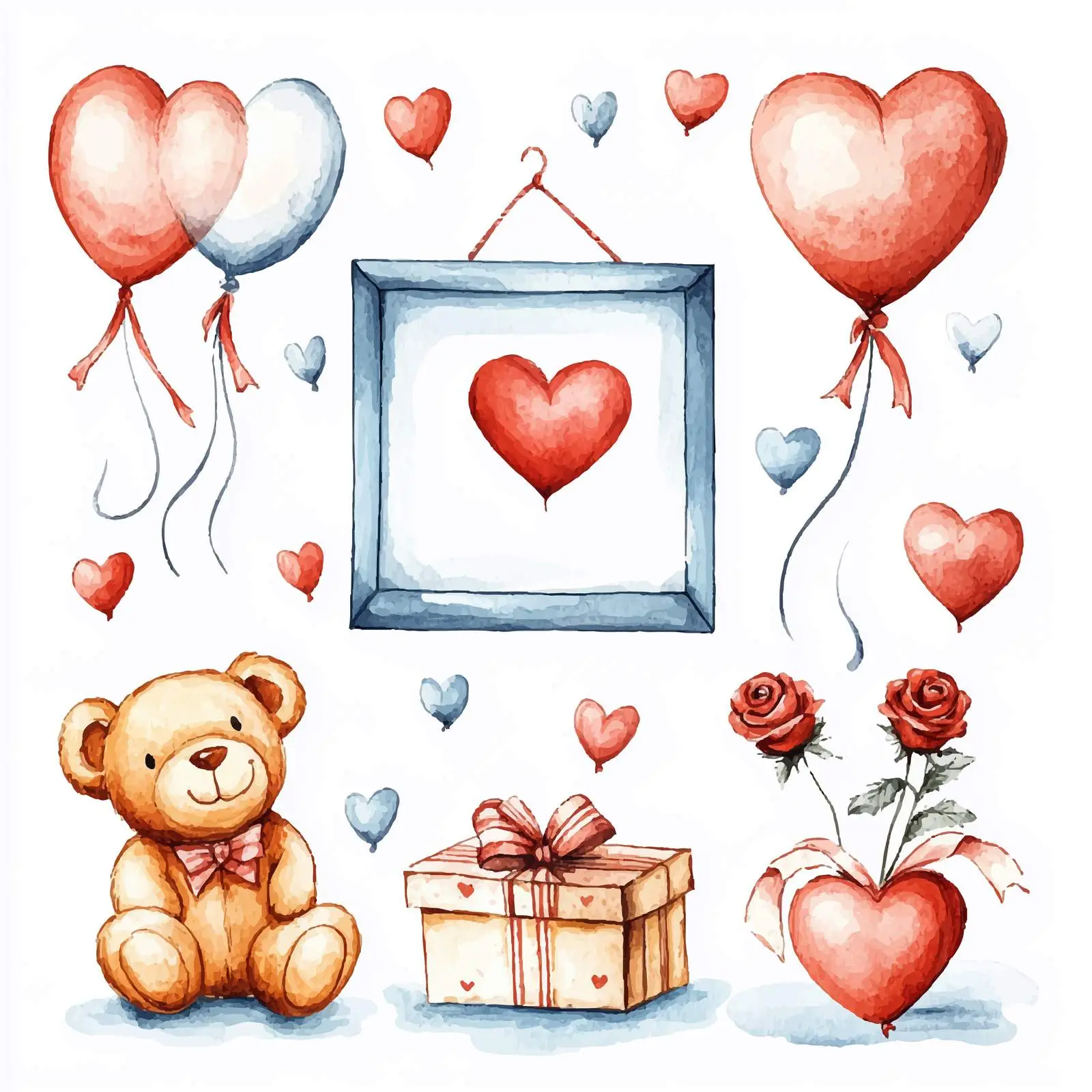 Hand-Drawn Watercolor Valentine's Day Collection — free download from Dotvec