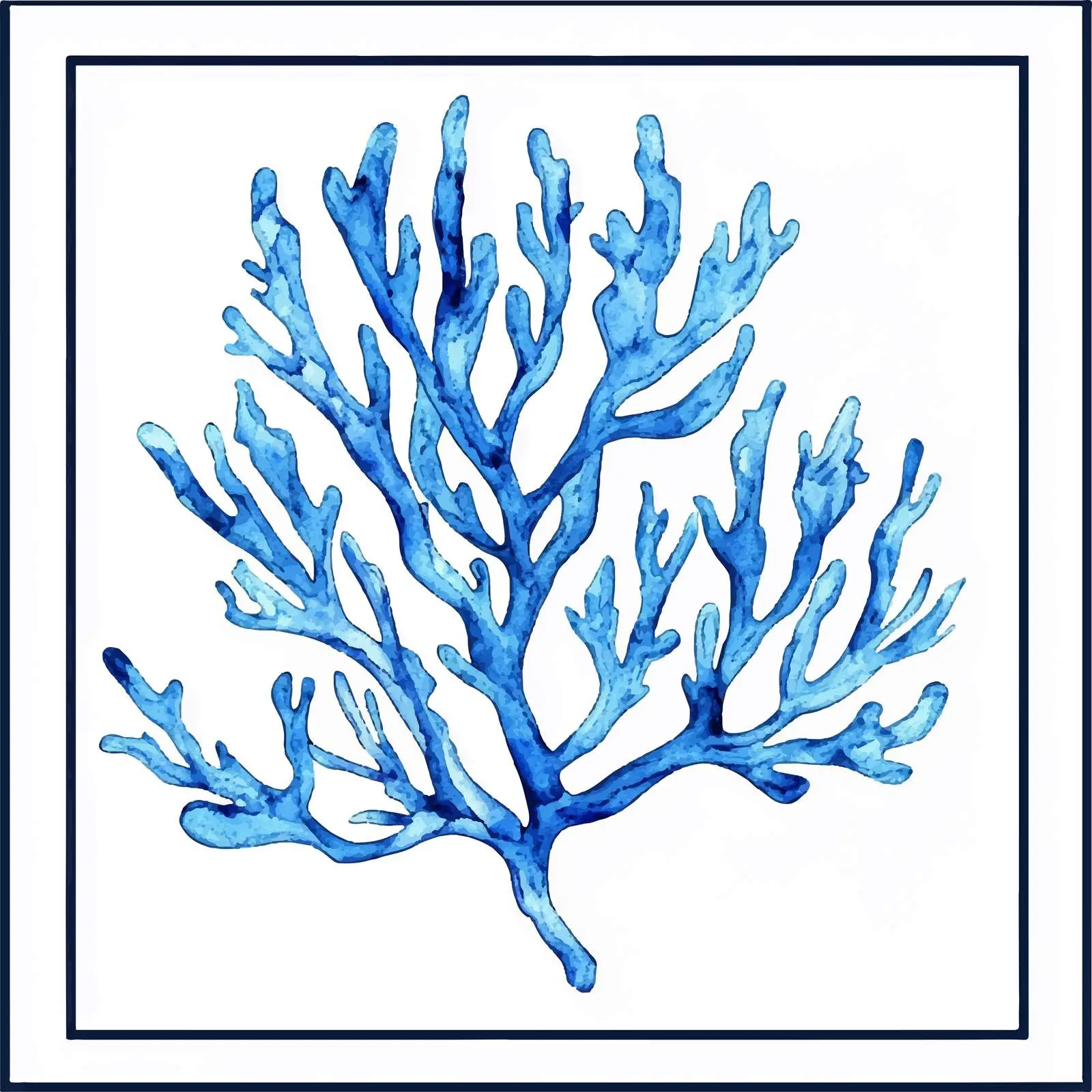 Colorful Watercolor Sketch of Blue Coral — free download from Dotvec