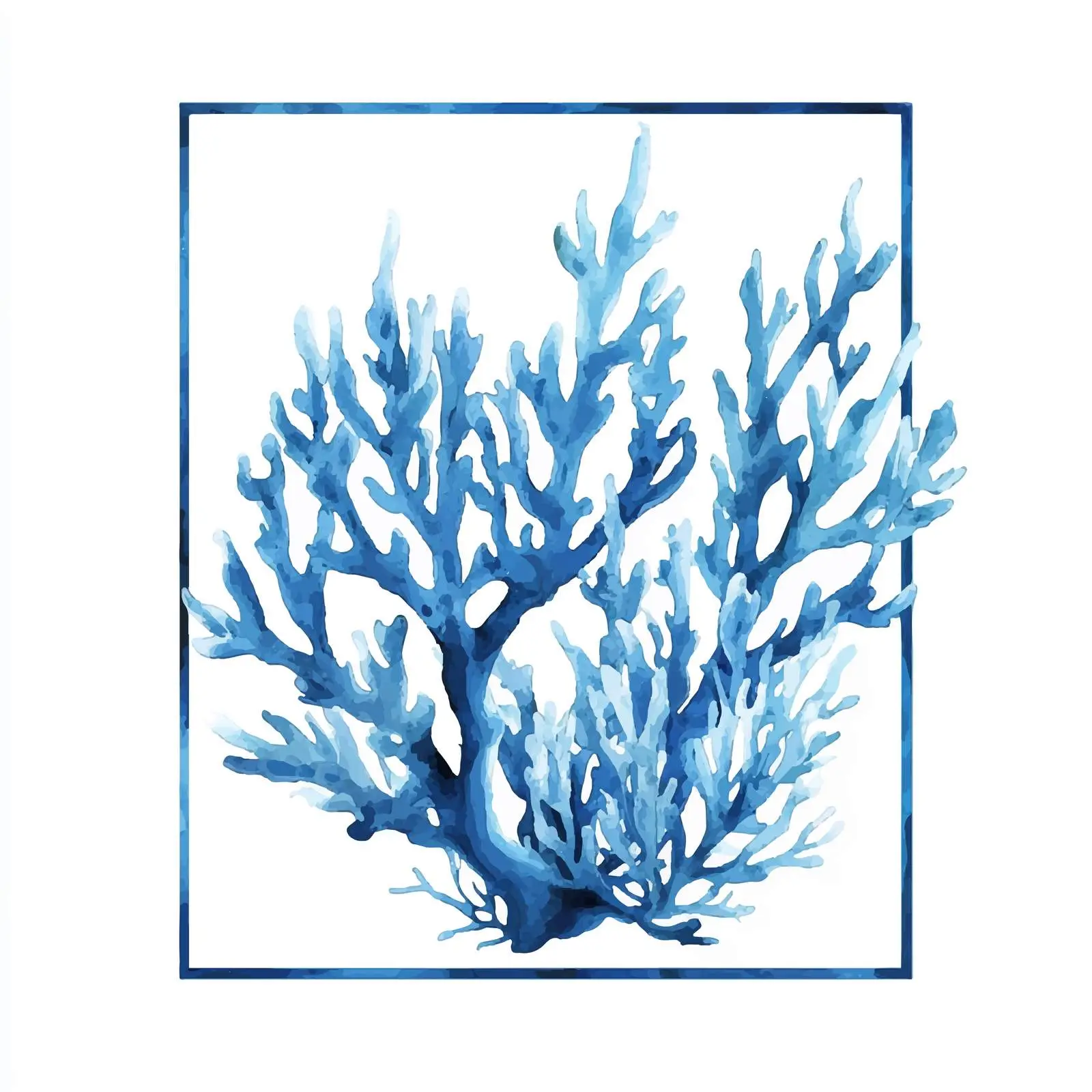 Colorful Watercolor Sketch of Blue Sea Coral — free download from Dotvec