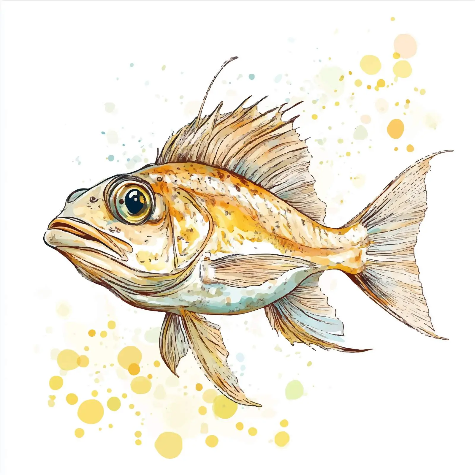 Colorful Watercolor Crampfish Sketch — free download from Dotvec