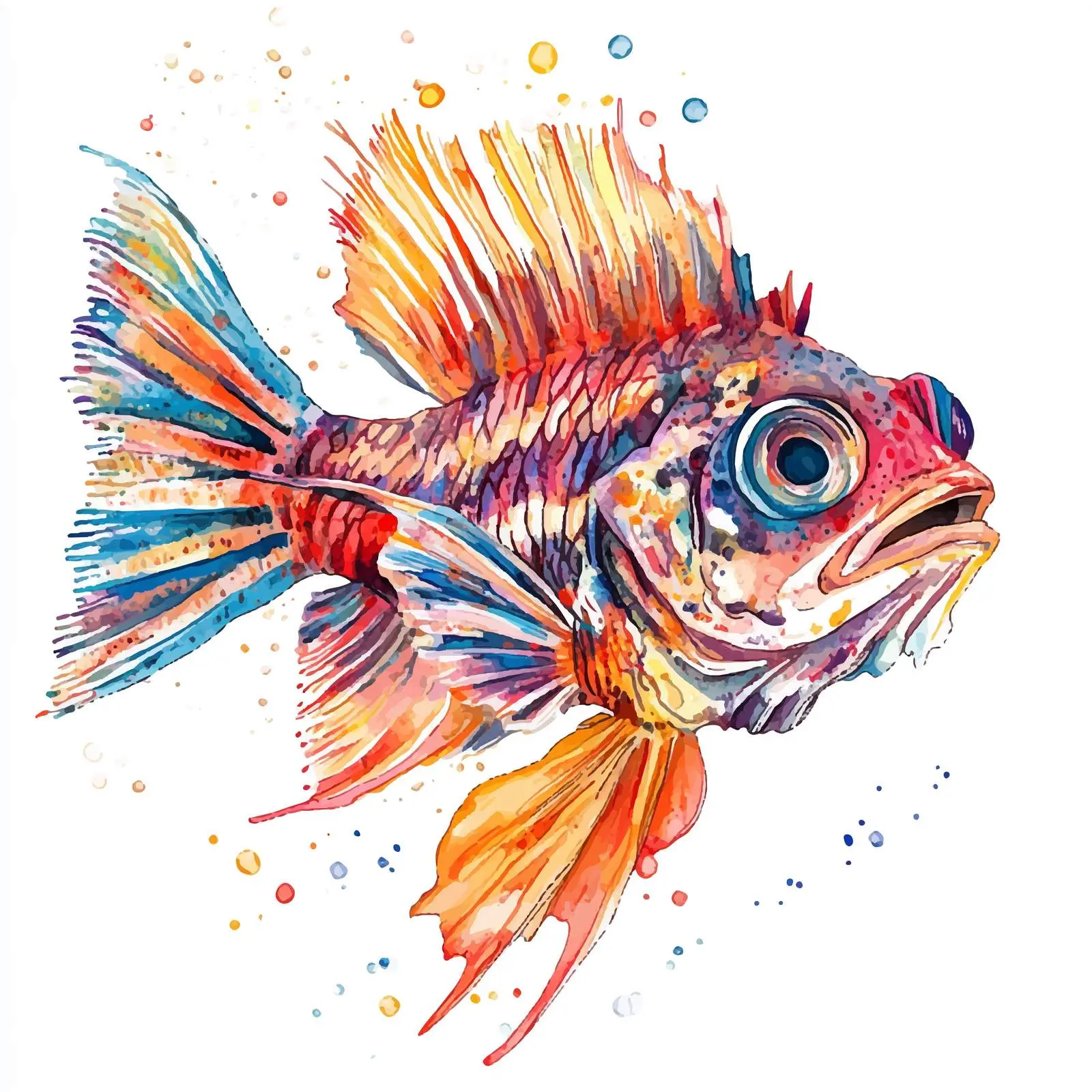 Colorful Watercolor Crampfish Sketch on White Background — free download from Dotvec