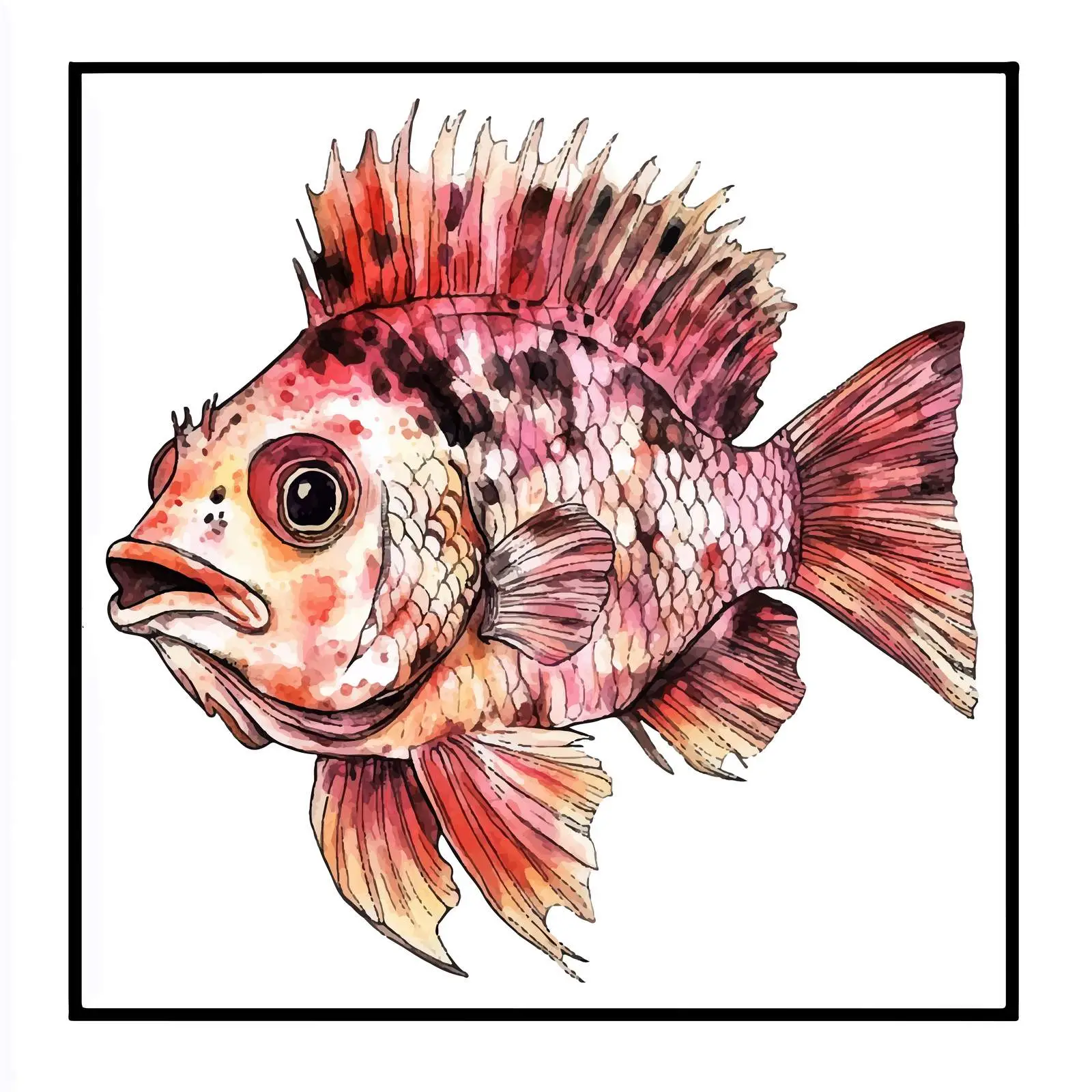 Colorful Watercolor Crampfish Sketch on White Background — free download from Dotvec