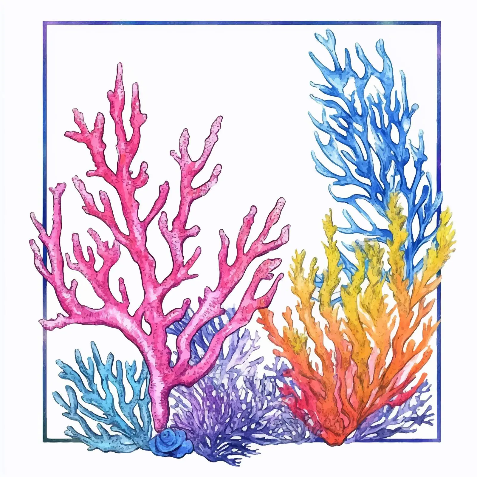 Watercolor Sea Coral Sketch on White Background — free download from Dotvec