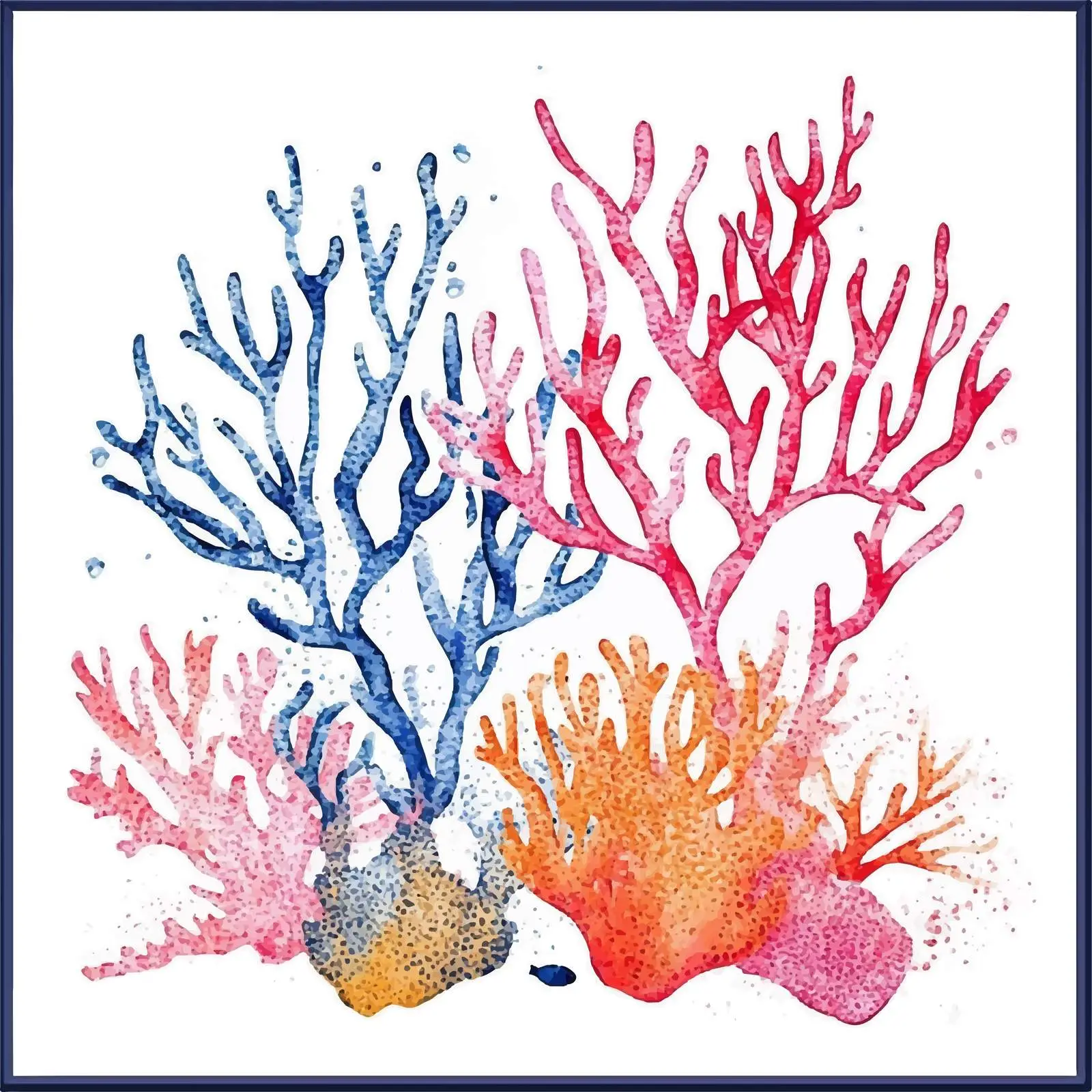 Colorful Watercolor Sea Coral Sketch — free download from Dotvec
