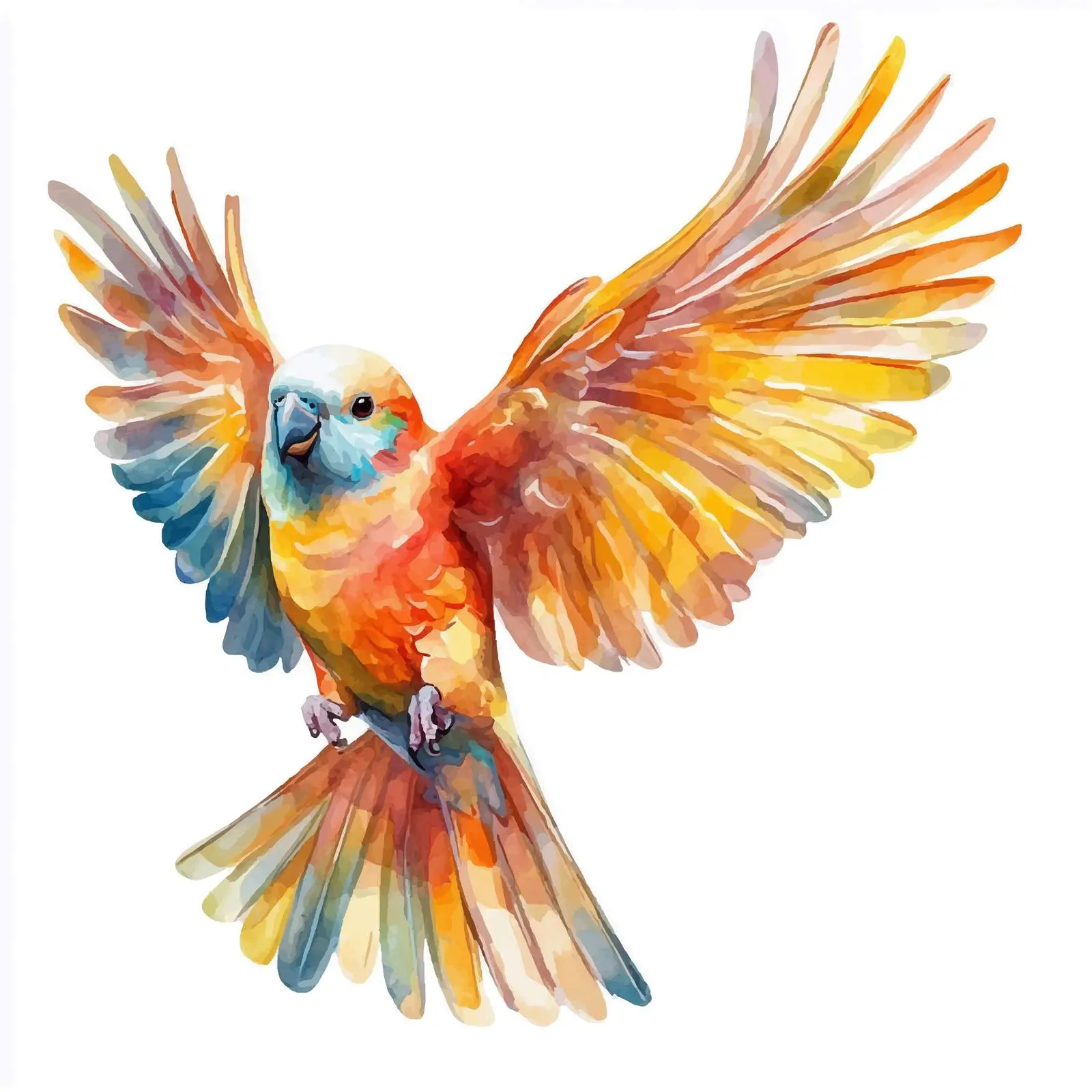 Exotic Watercolor Bird on White Background — free download from Dotvec