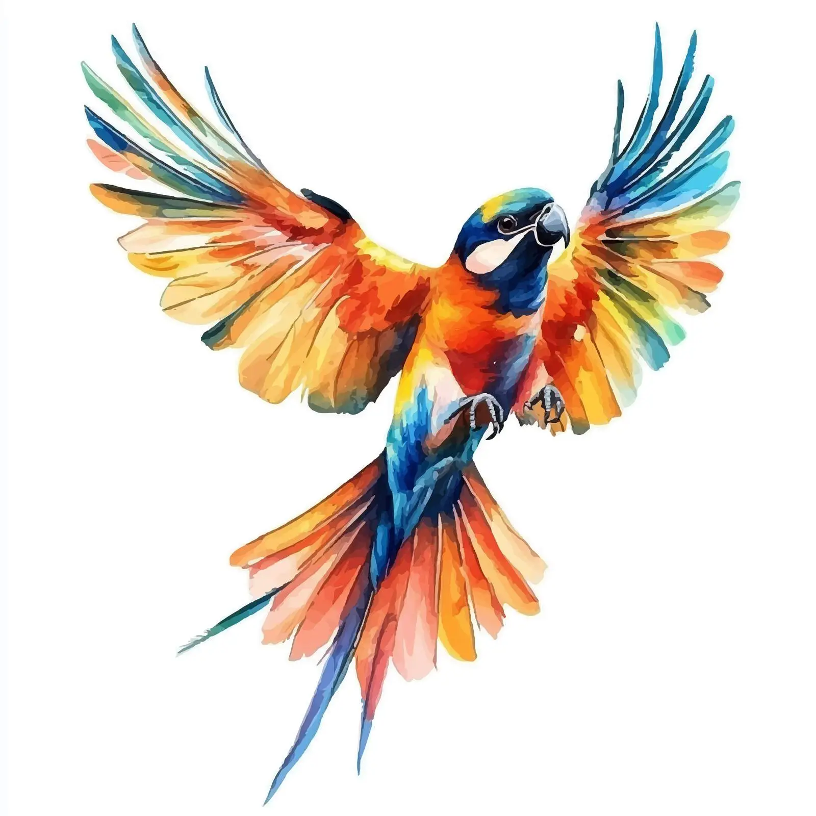 Watercolor Exotic Bird Vector on White Background — free download from Dotvec