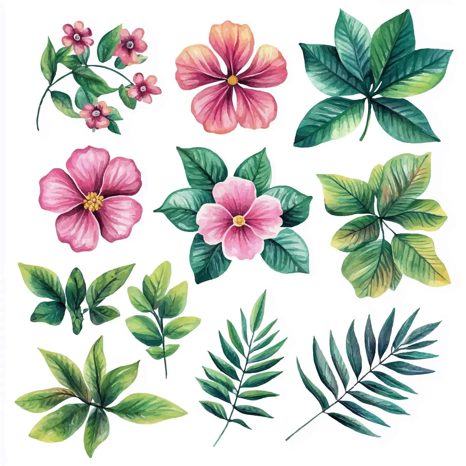 Watercolor Floral Collection Illustration Set — free download from Dotvec