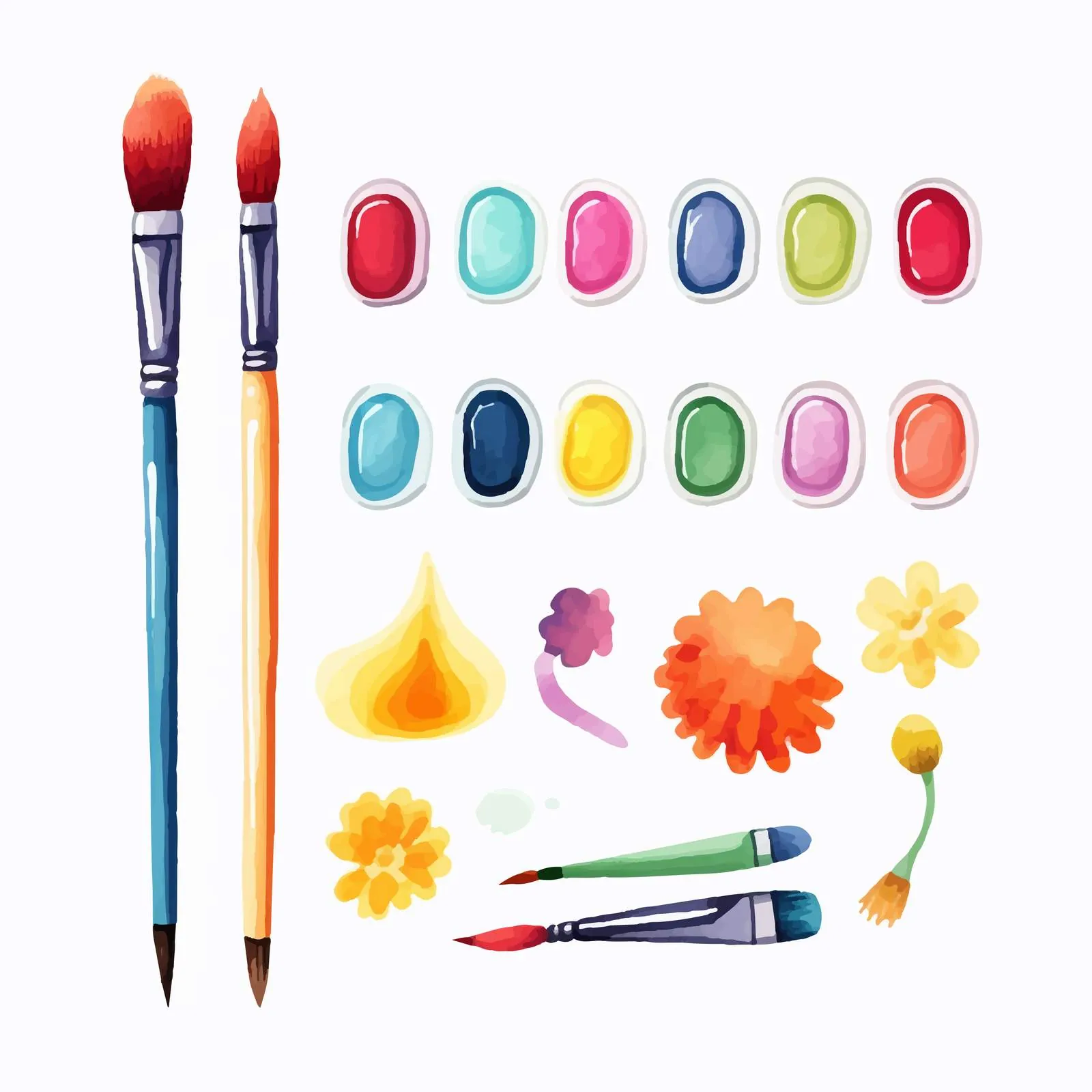 Watercolor Gouache Paint Brush Pack Vectors — free download from Dotvec