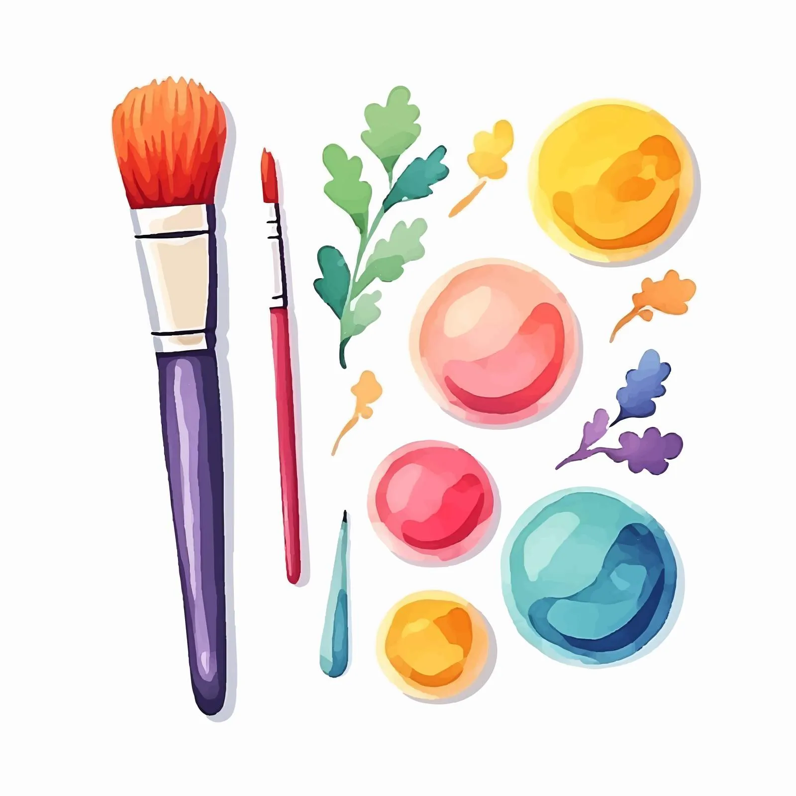 Watercolor Gouache Paint Brushes and Packs – free watercolor effect image from Dotvec