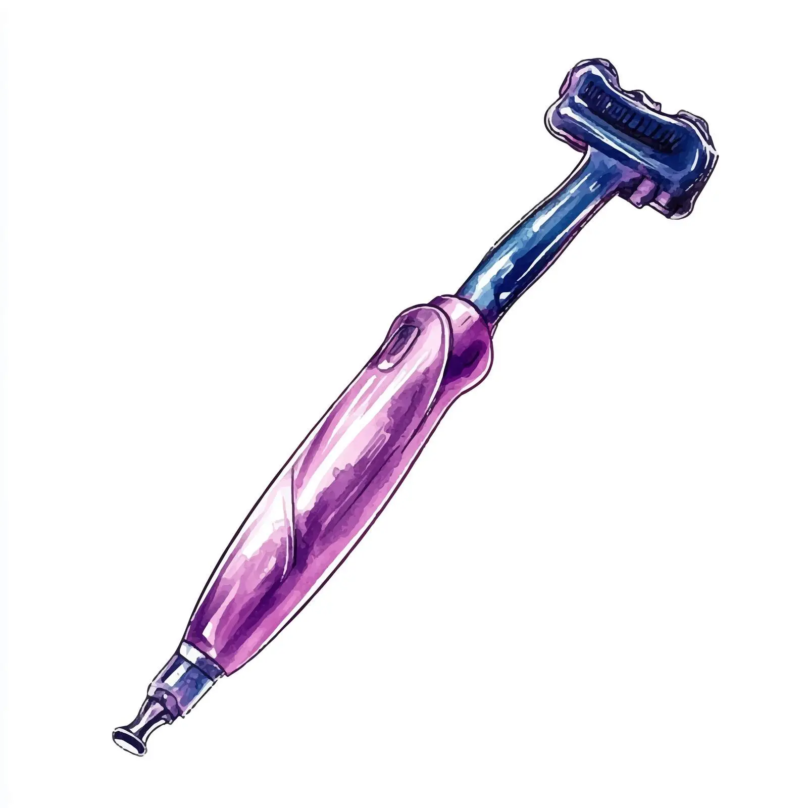 Watercolor Hand-Drawn Curling Iron Vector — free download from Dotvec