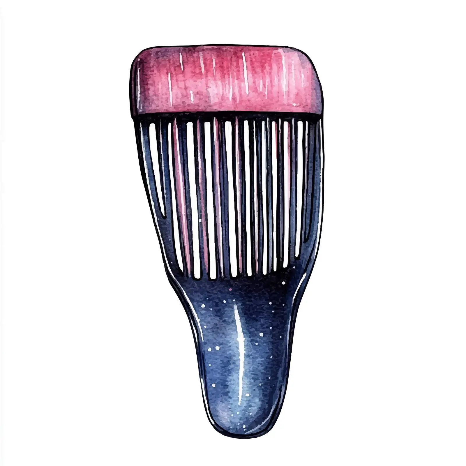 Watercolor Hand-Drawn Hair Comb Sketch — free download from Dotvec