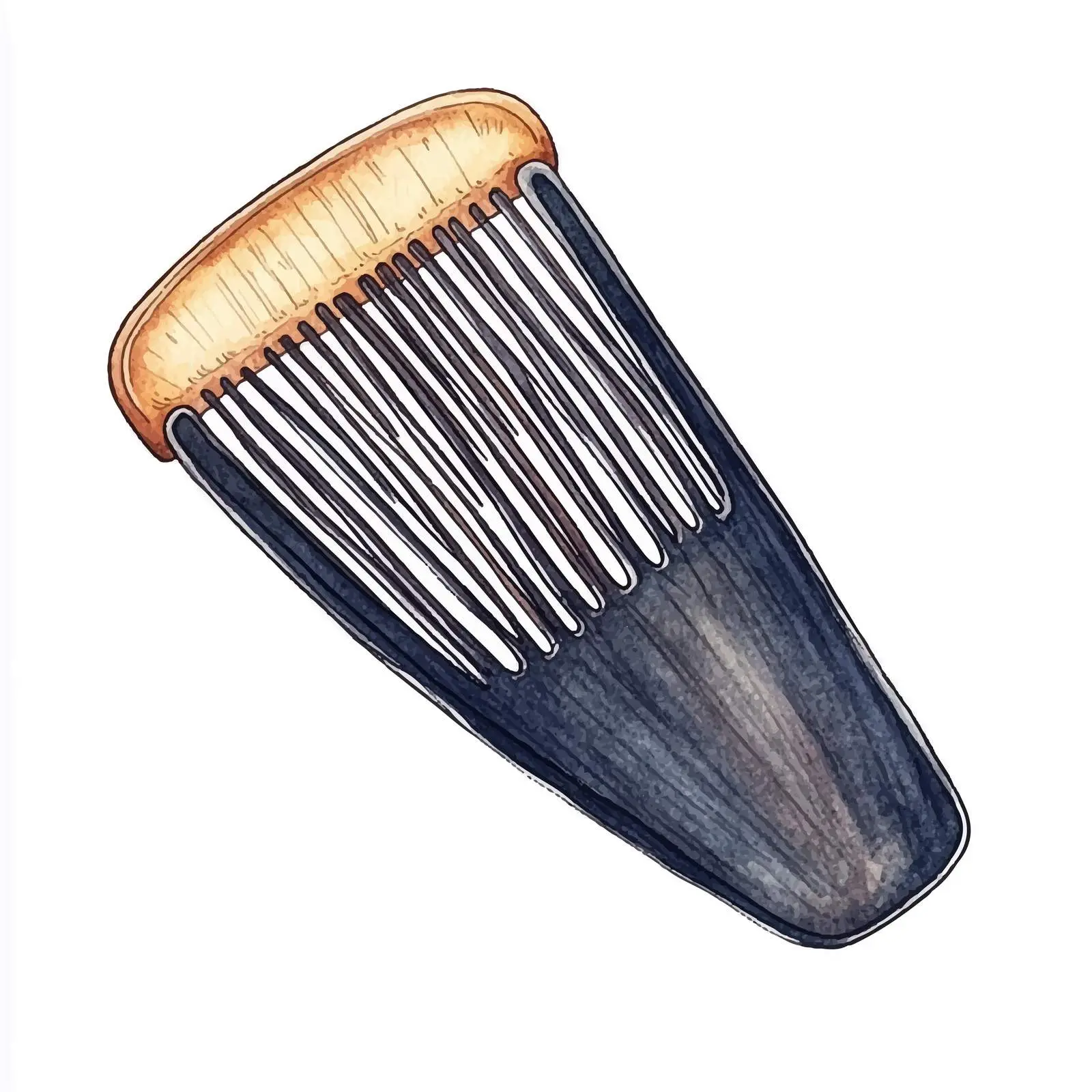 Watercolor Sketch of Hand-Drawn Hair Comb — free download from Dotvec