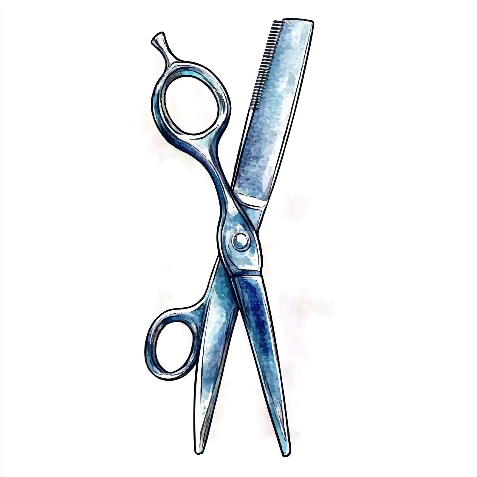 Elegant Watercolor Hair Cutting Shears Illustration — free download from Dotvec