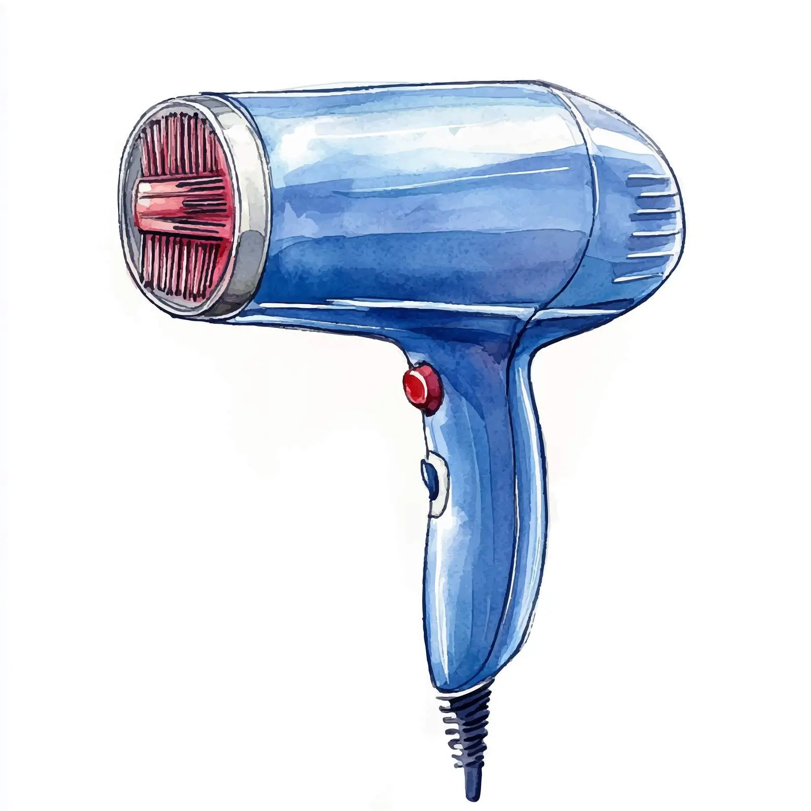 Watercolor Sketch of Hair Dryer Comb Attachment – free attachment image from Dotvec