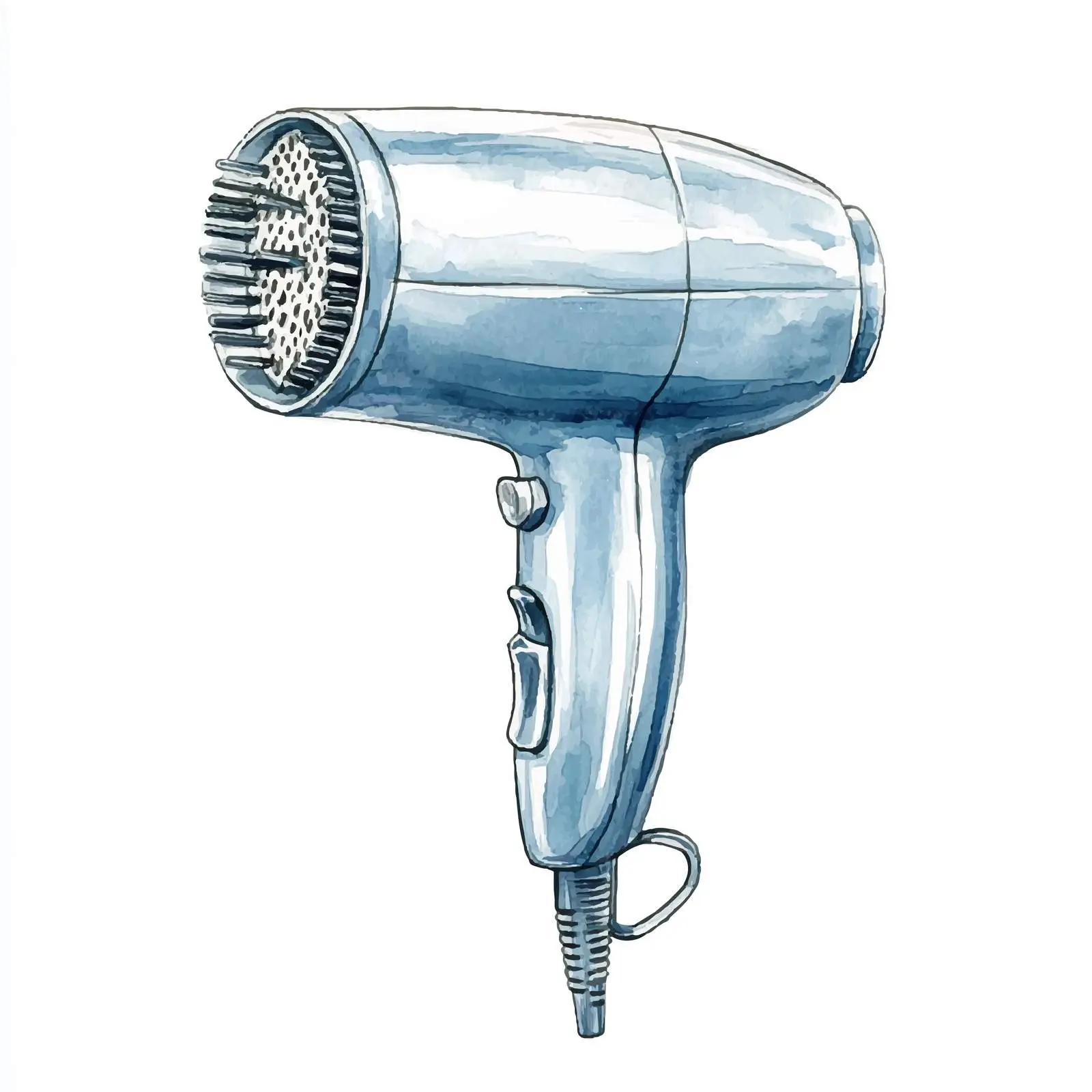 Hand-Drawn Watercolor Hair Dryer Comb Attachment — free download from Dotvec