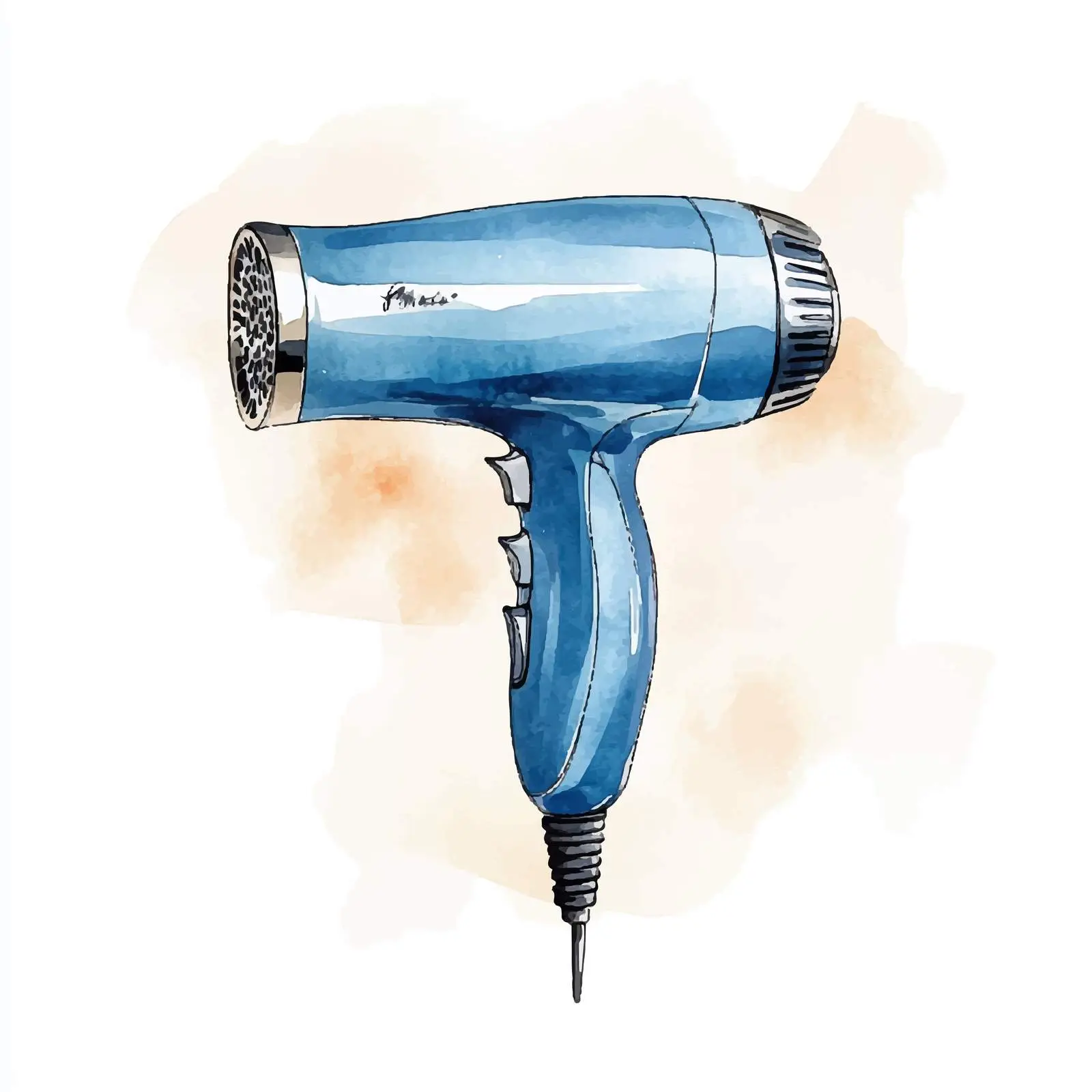 Watercolor Hair Dryer Hand-Drawn Sketch — free download from Dotvec