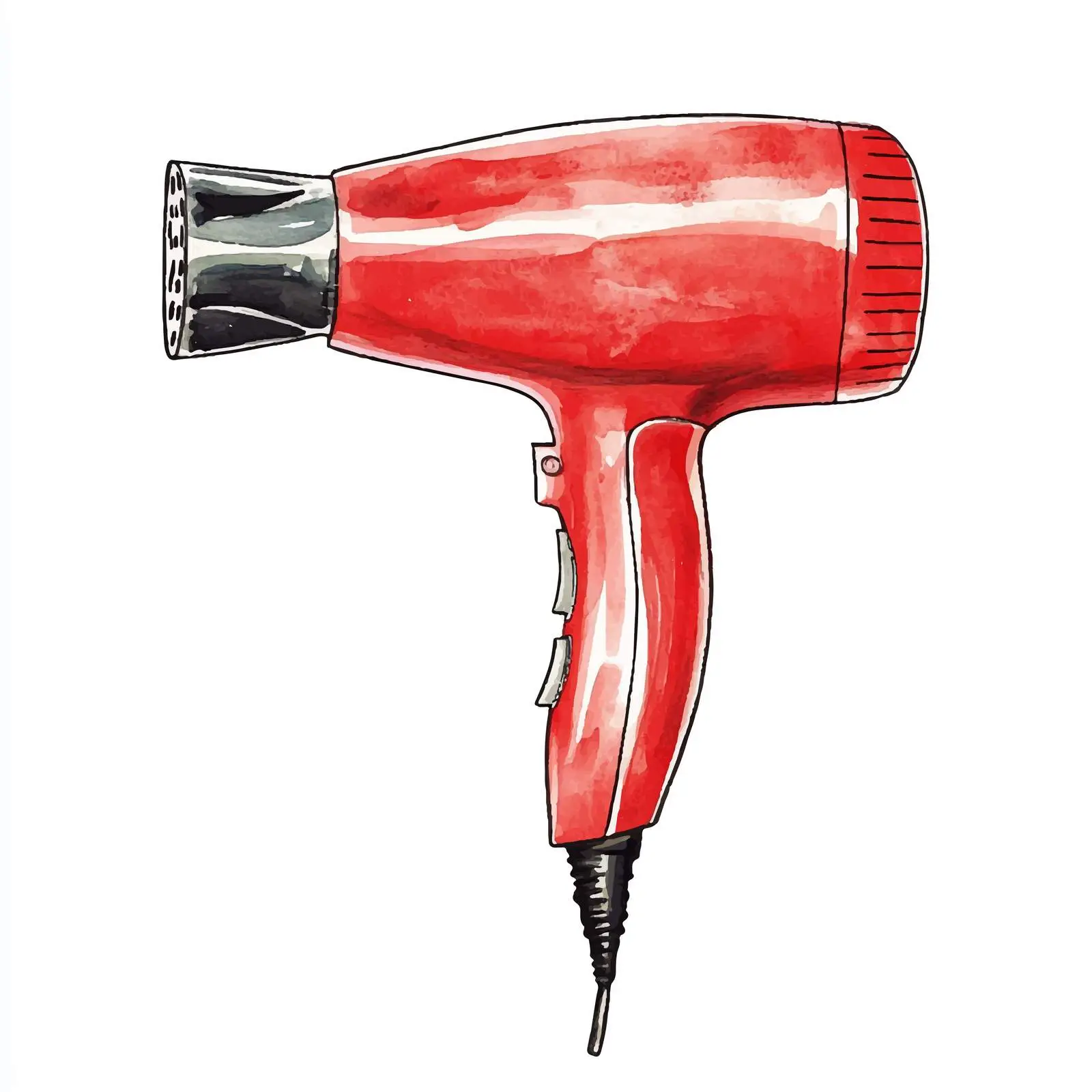Watercolor Hair Dryer Sketch on White Background — free download from Dotvec